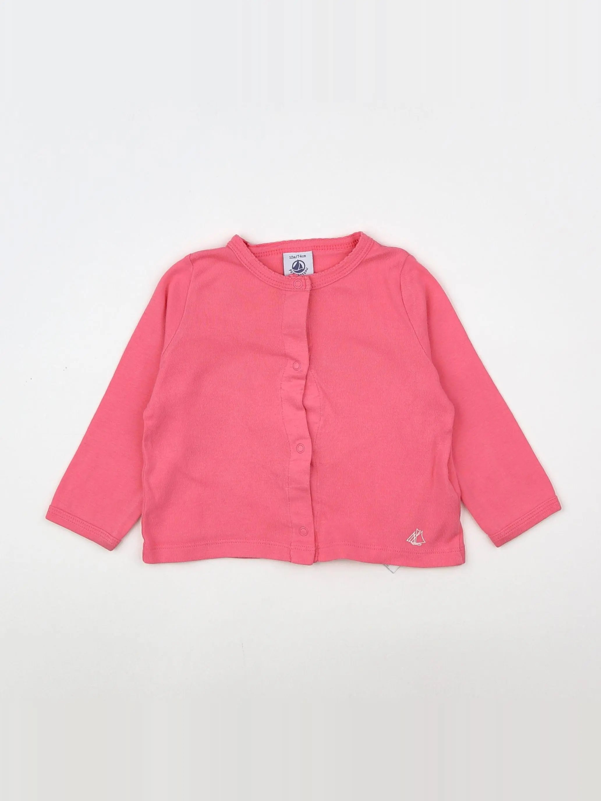 Petit Bateau - tee-shirt rose - 12 mois