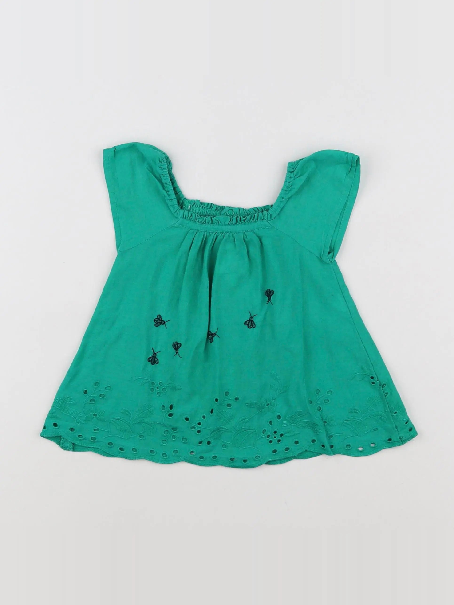 Catimini - blouse vert - 9 mois
