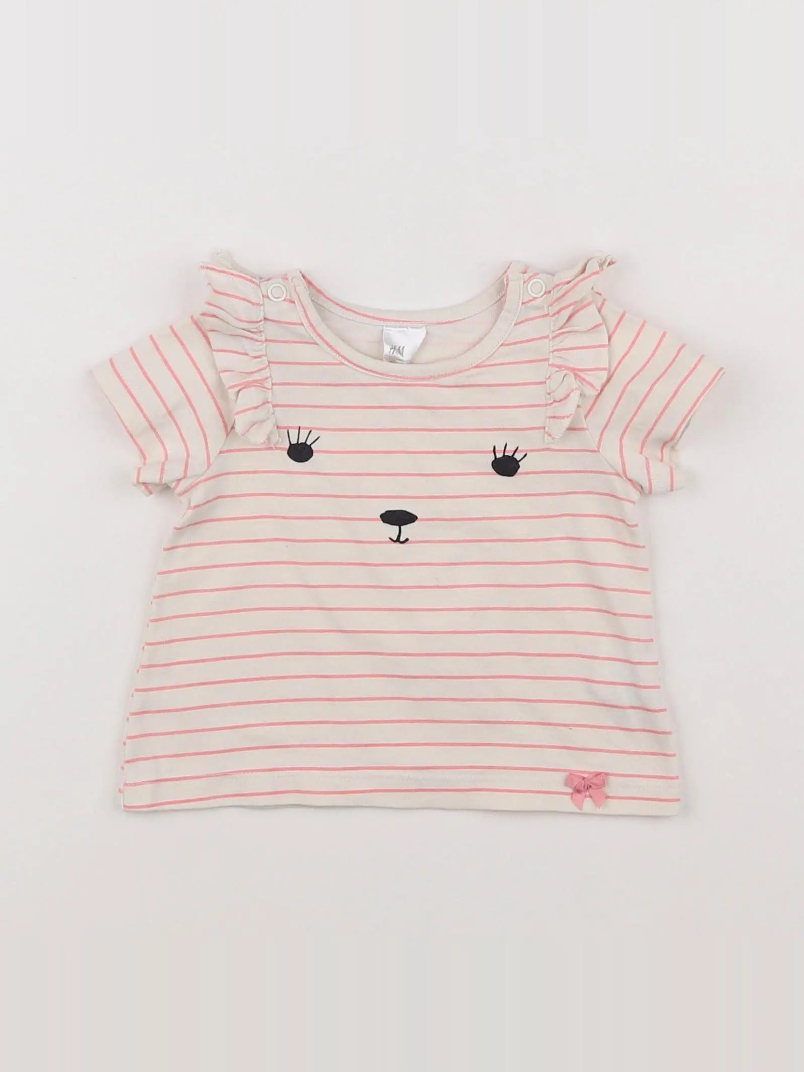 H&M - tee-shirt rose - 3 mois