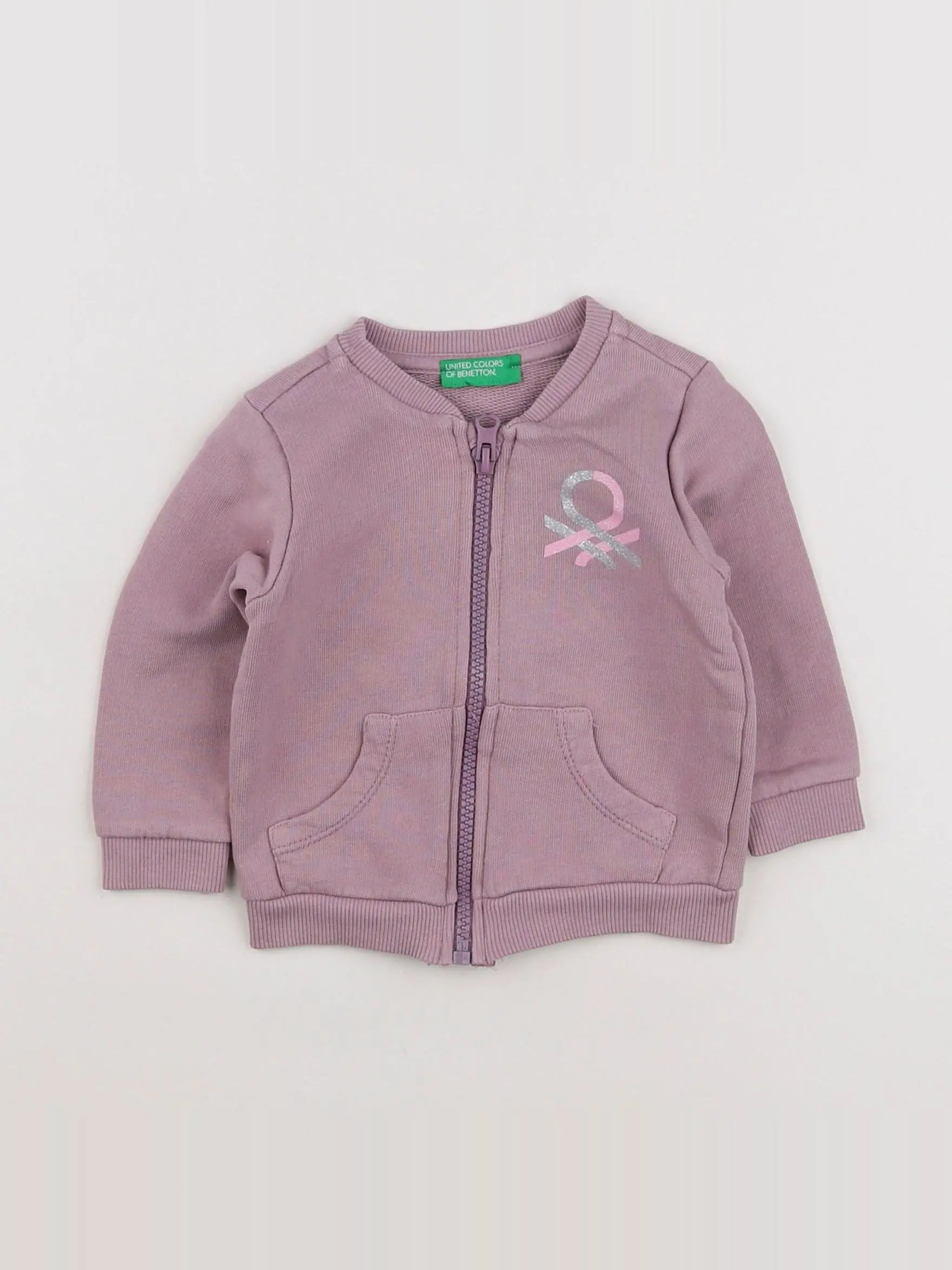 Benetton - sweat violet - 6/9 mois