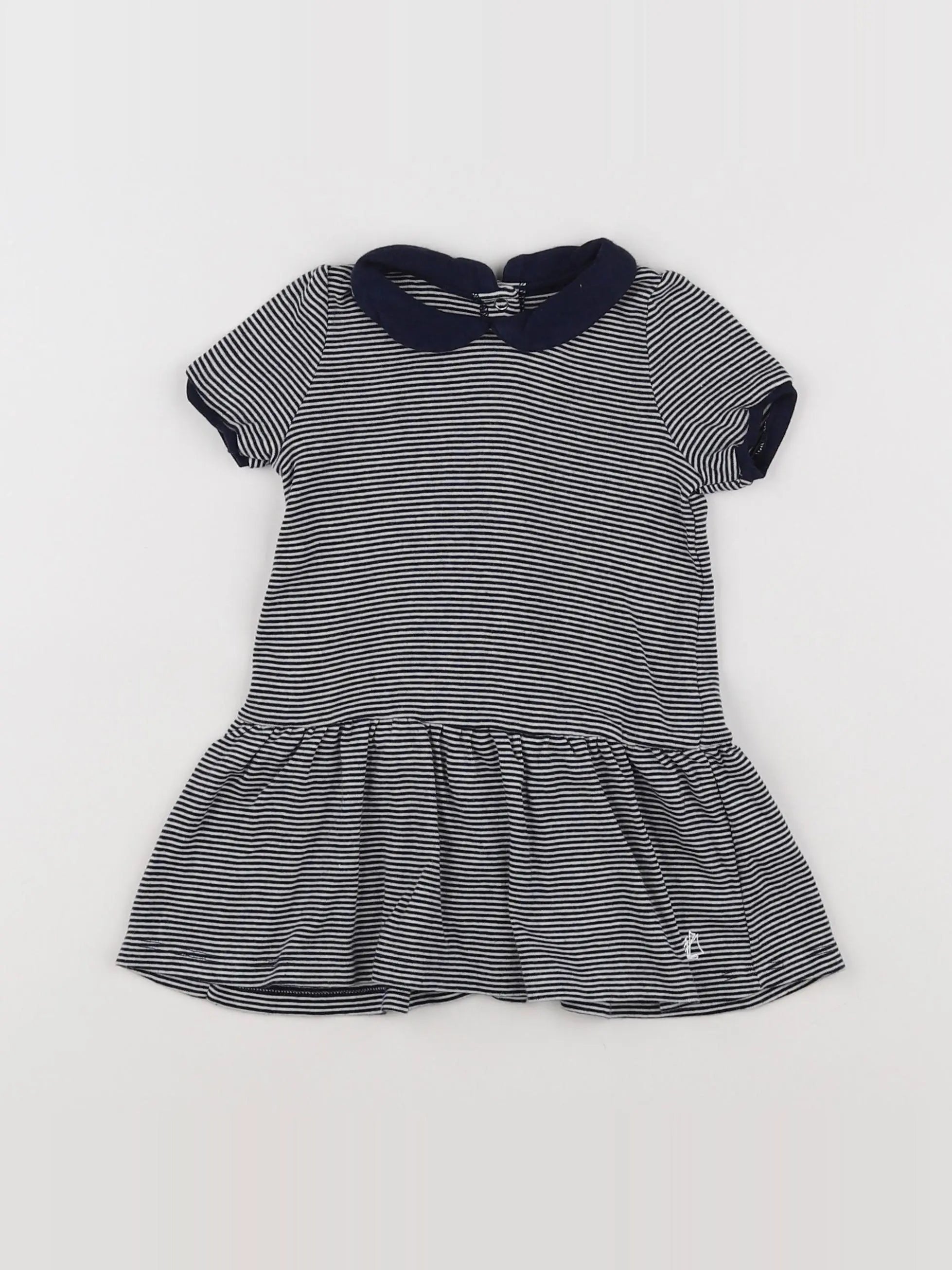 Petit Bateau - robe bleu, blanc - 3 mois