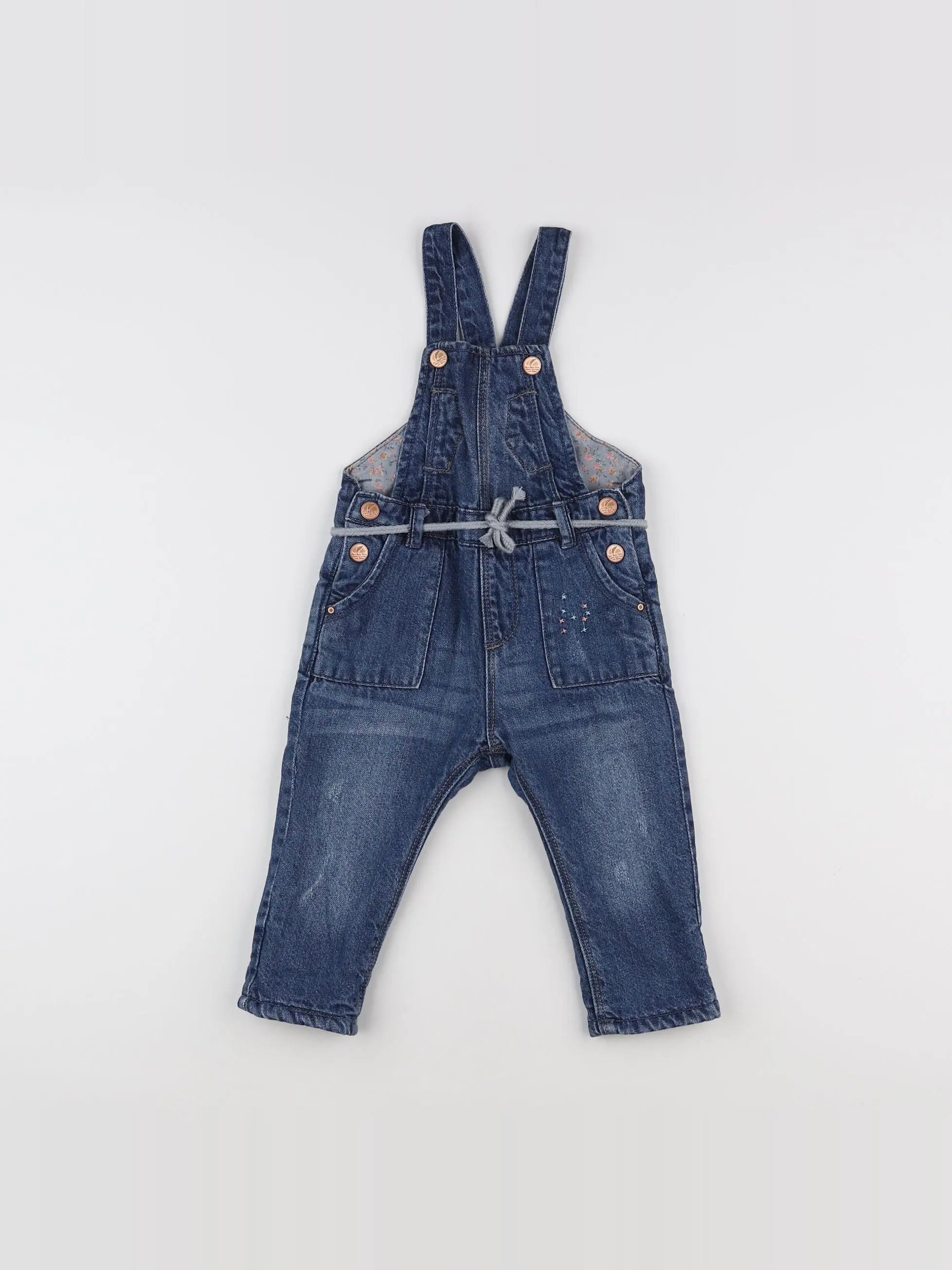 Zara - salopette bleu - 9/12 mois