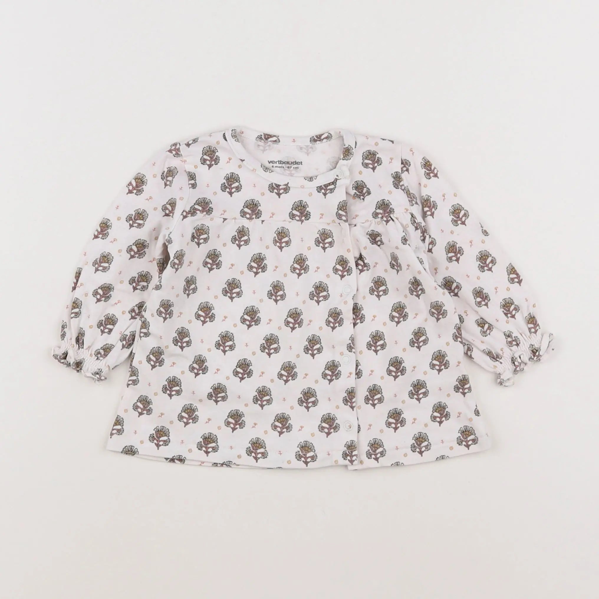 Vertbaudet - tee-shirt blanc - 6 mois