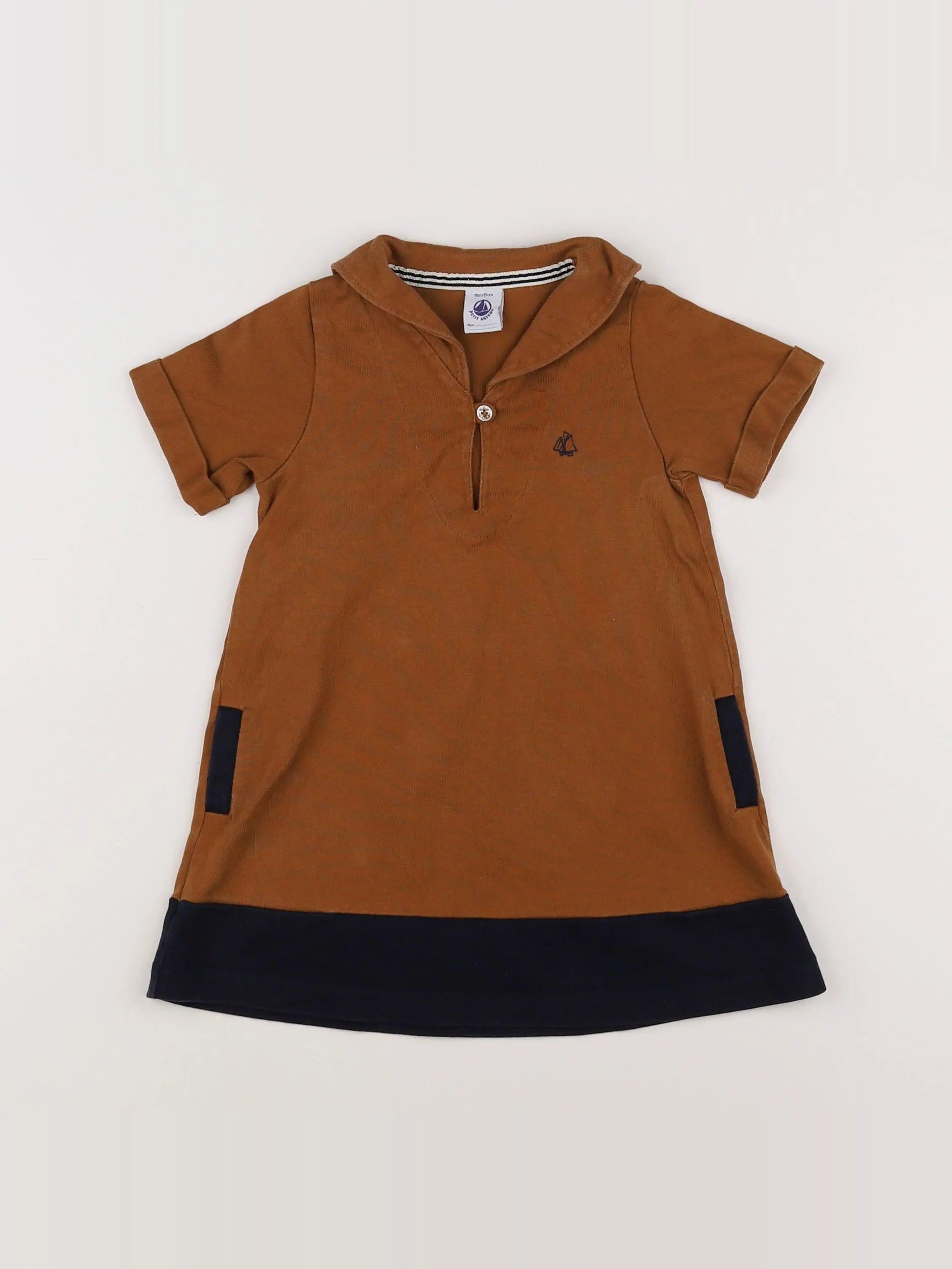 Petit Bateau - robe marron, noir - 18 mois