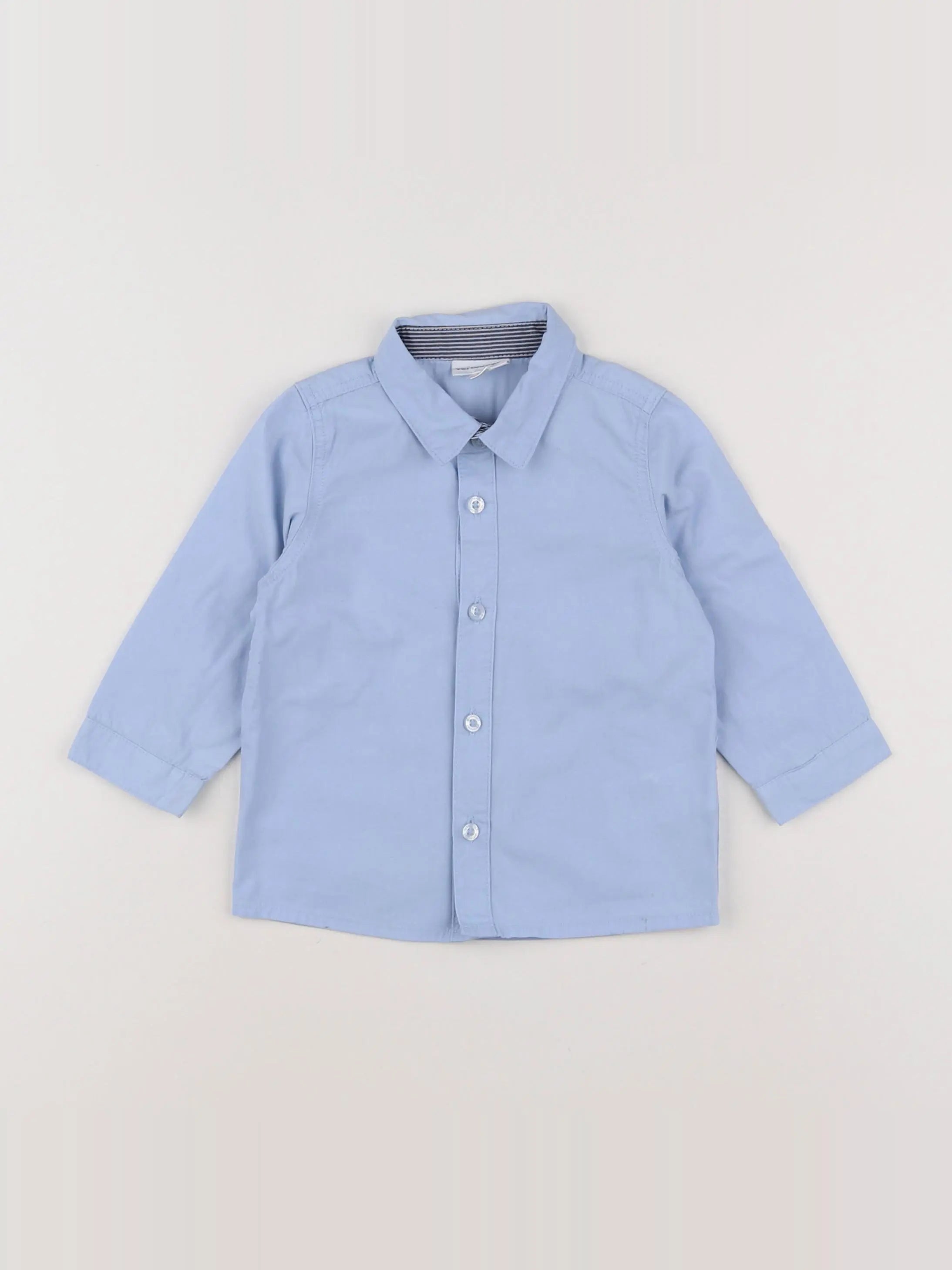 Vertbaudet - chemise bleu - 12 mois