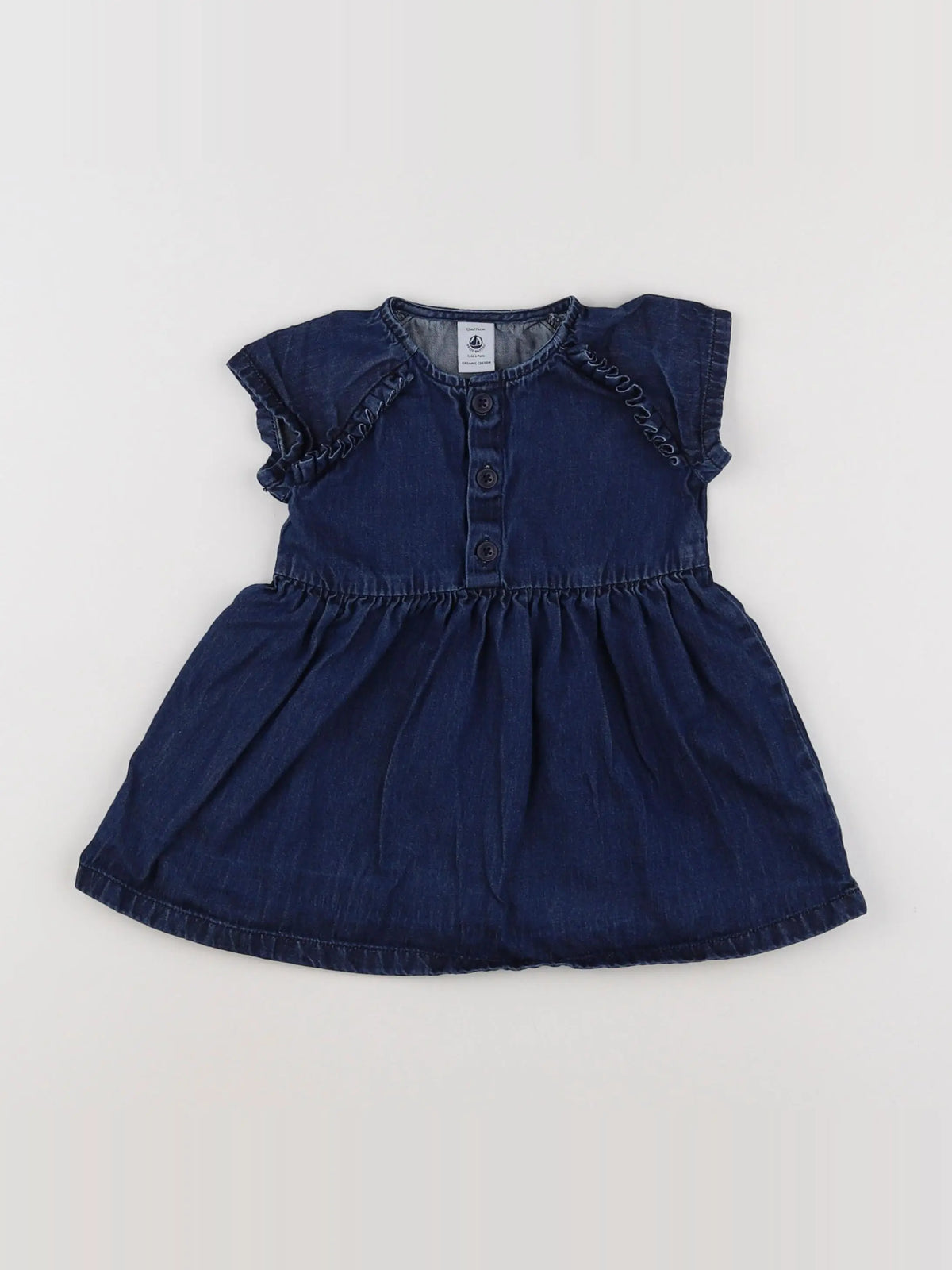 Petit Bateau - robe bleu - 12 mois
