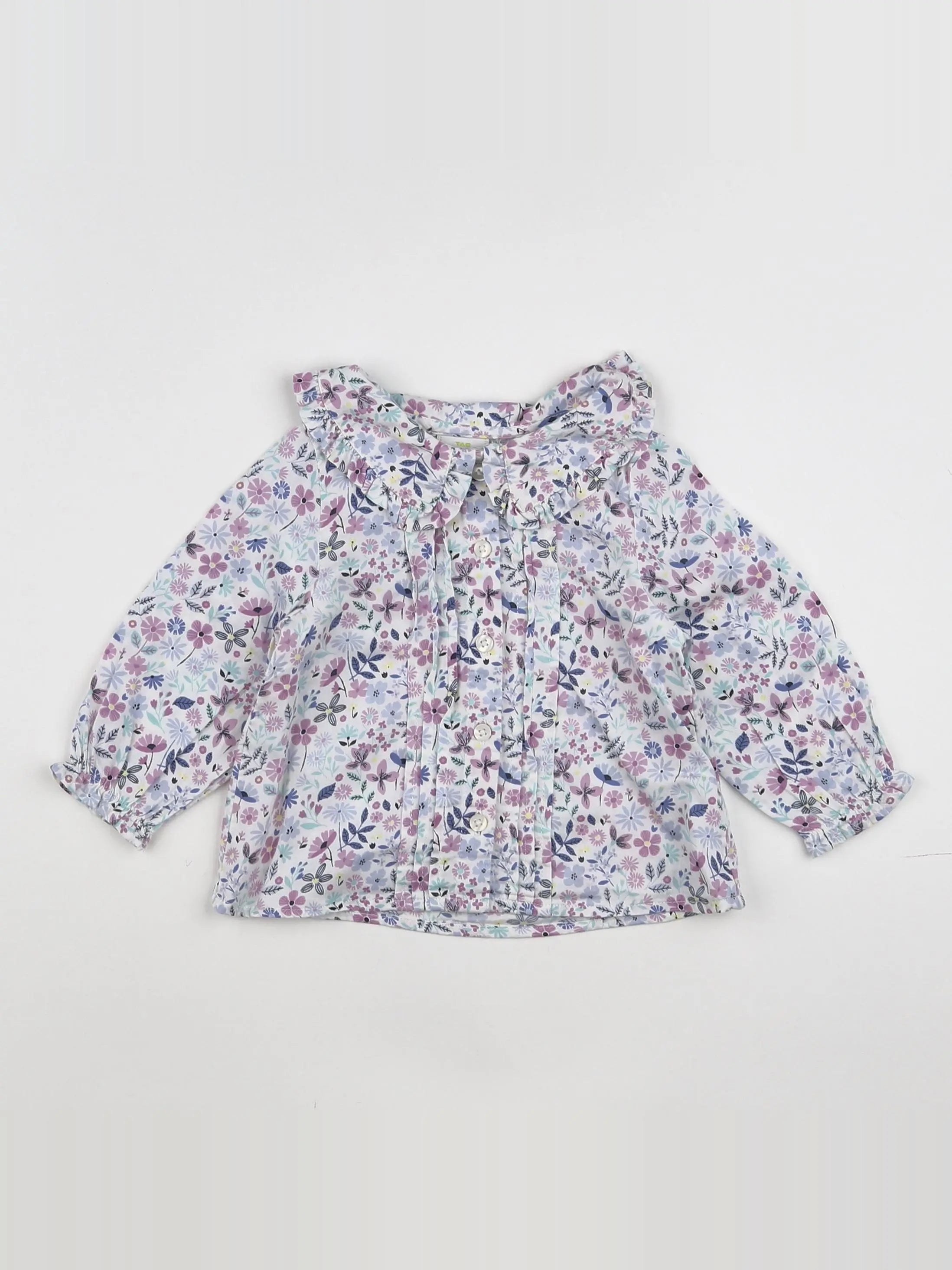 Tape à l'oeil - blouse blanc, violet - 12 mois