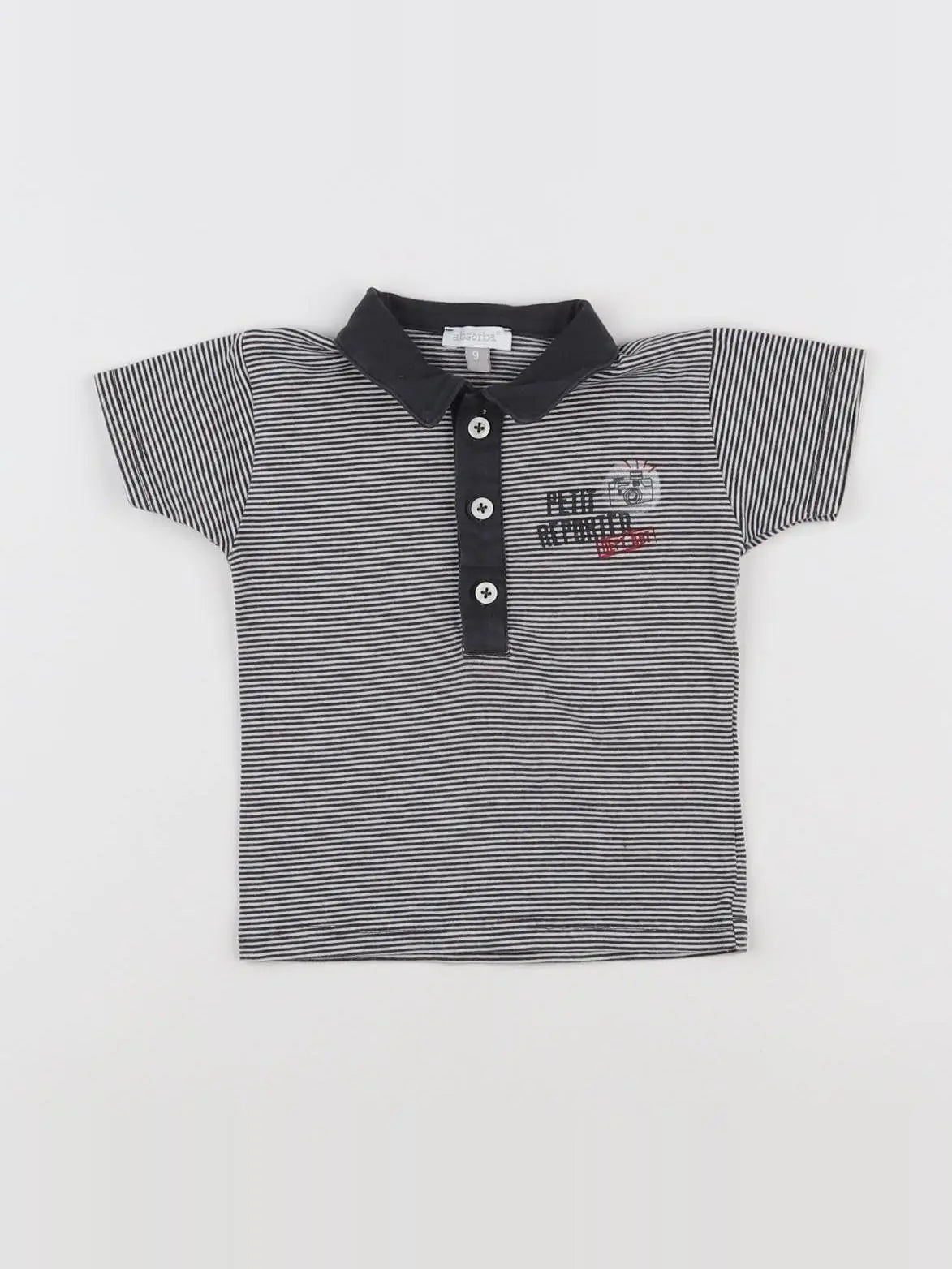 Absorba - polo bleu, blanc - 9 mois