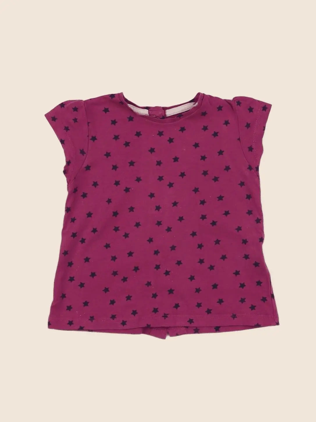 Vertbaudet - tee-shirt rose, noir - 9 mois