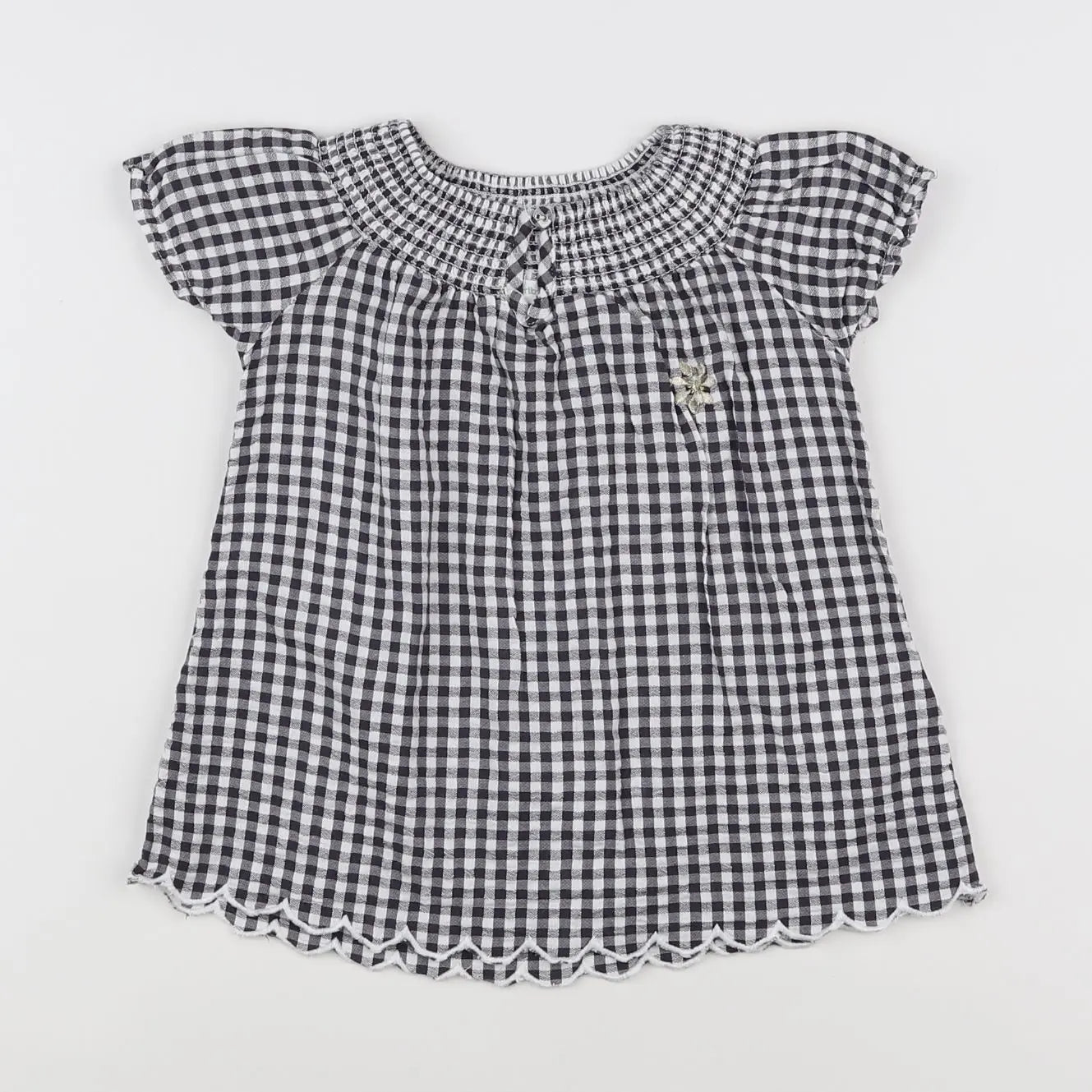 Vertbaudet - robe blanc, noir - 6 mois