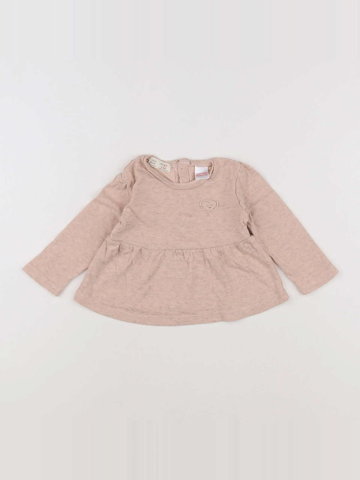 Zara - tee-shirt rose - 3/6 mois