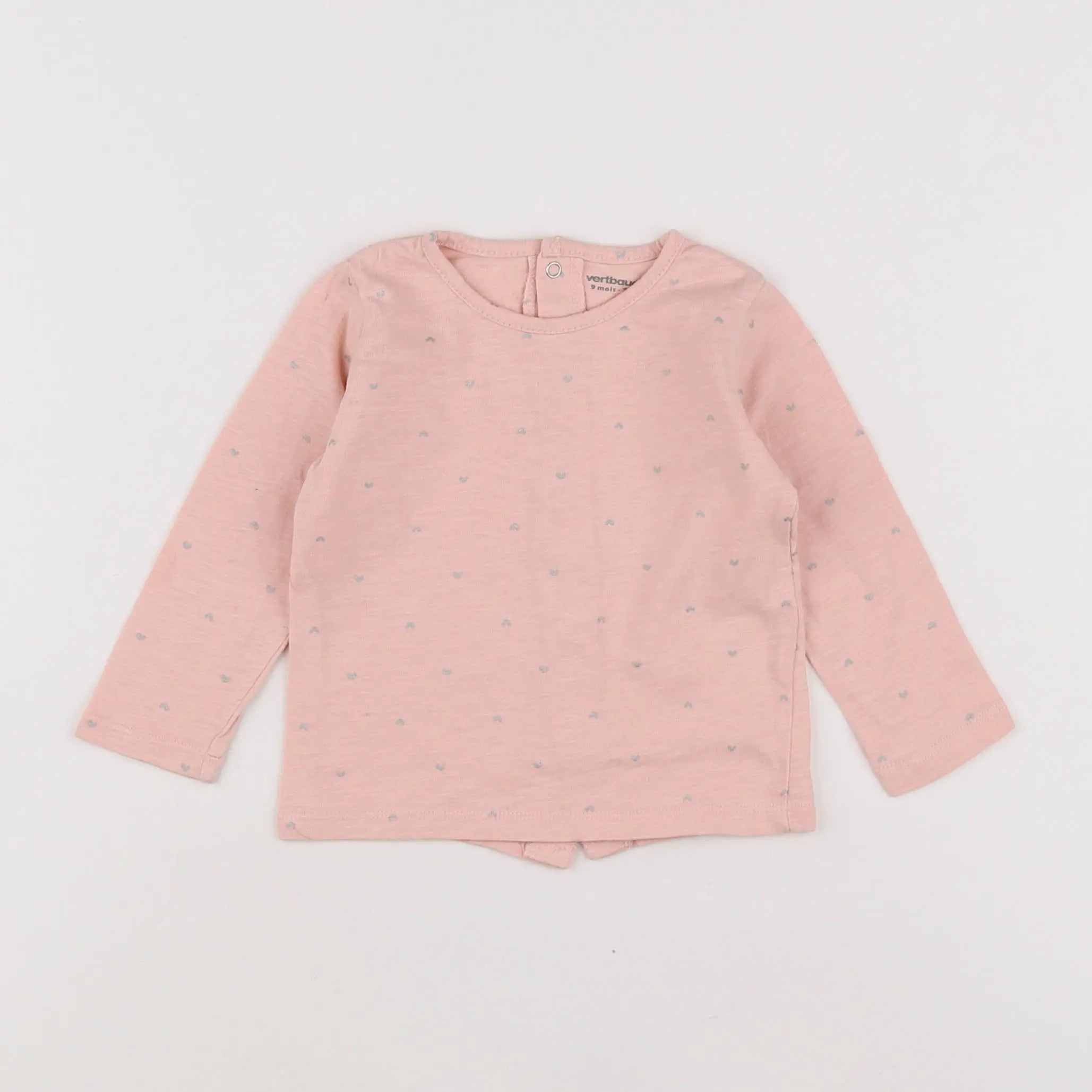 Vertbaudet - tee-shirt rose - 9 mois