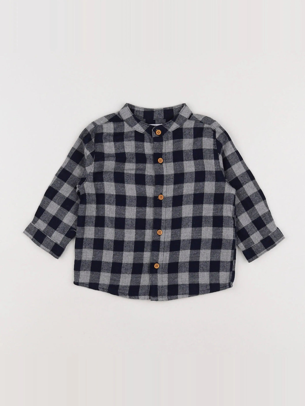 Boutchou - chemise bleu, gris - 9 mois