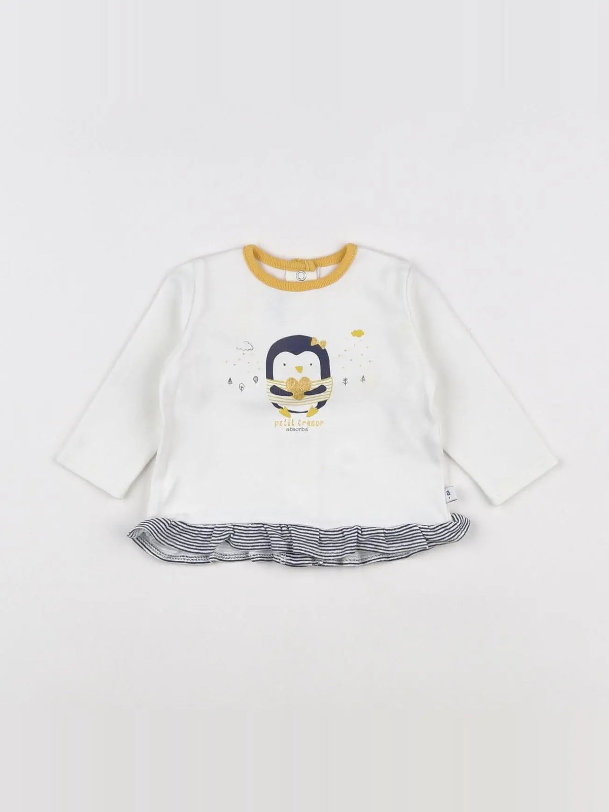 Absorba - tee-shirt blanc, jaune - 3 mois
