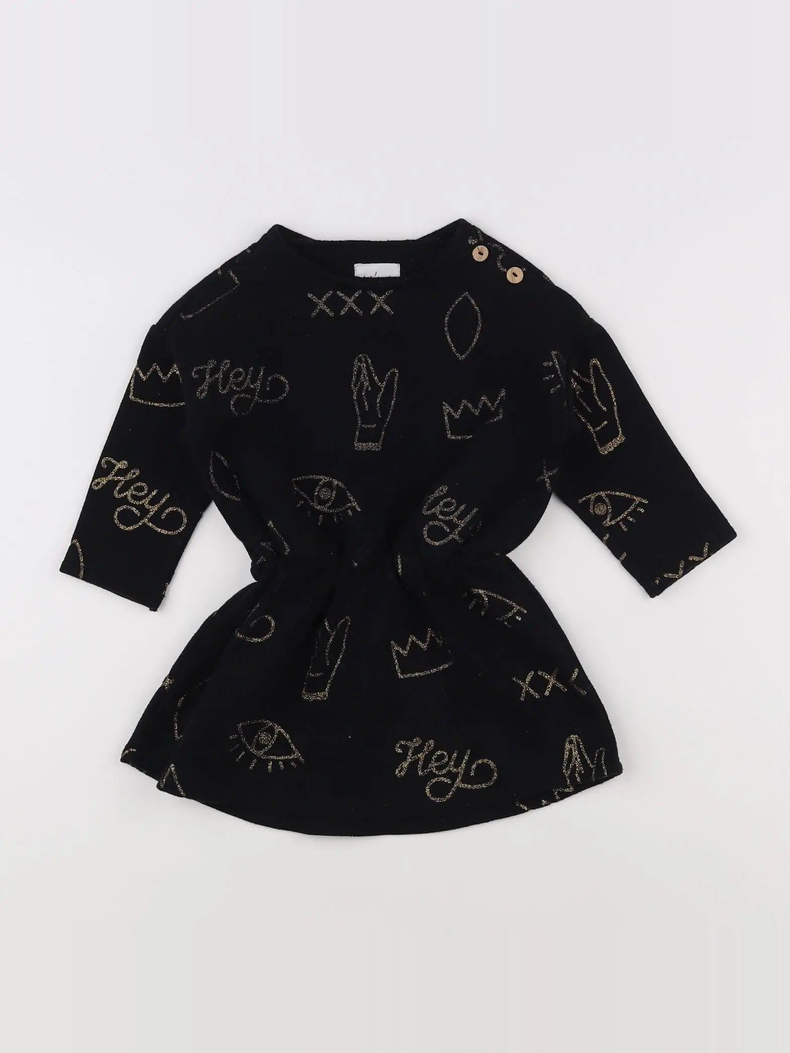 Blune - robe noir, or - 18 mois