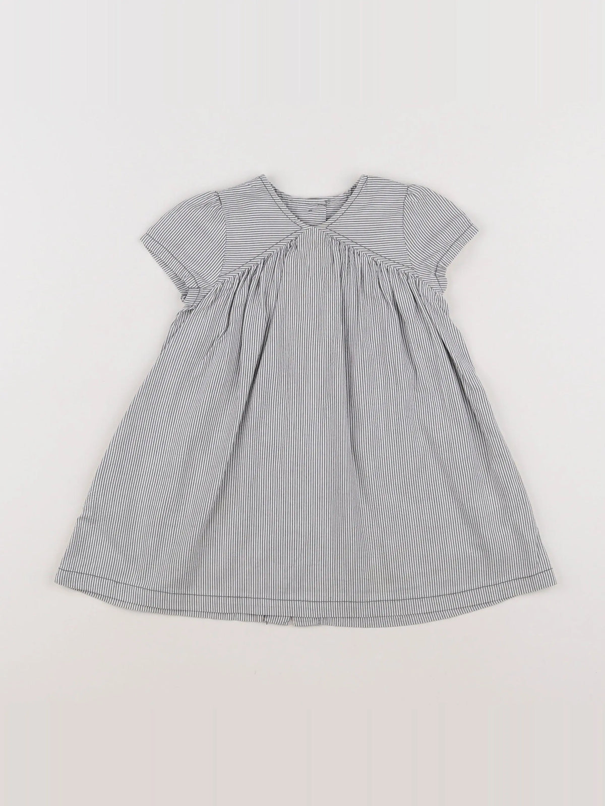 Petit Bateau - robe gris, blanc - 6 mois
