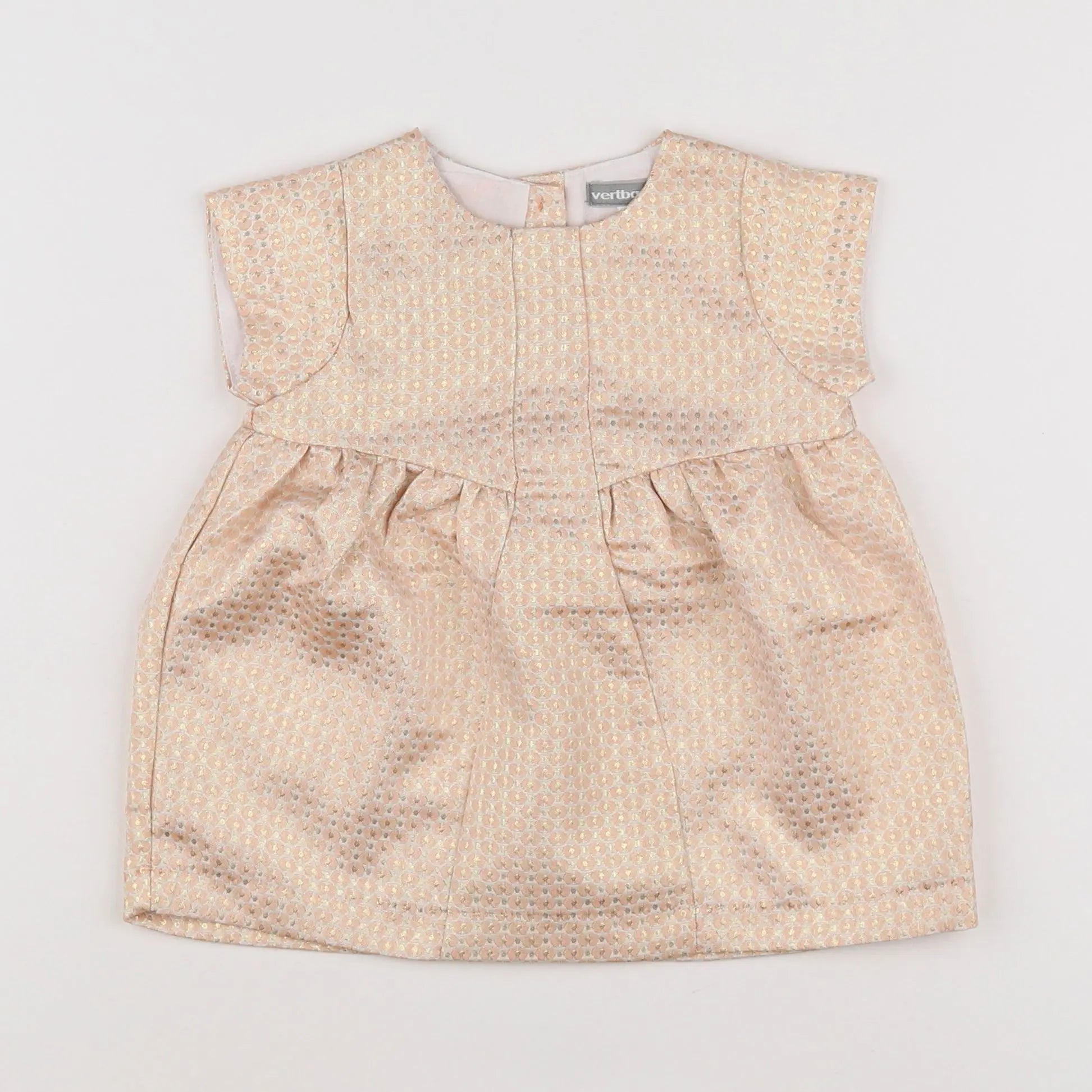 Vertbaudet - robe rose, or - 9 mois