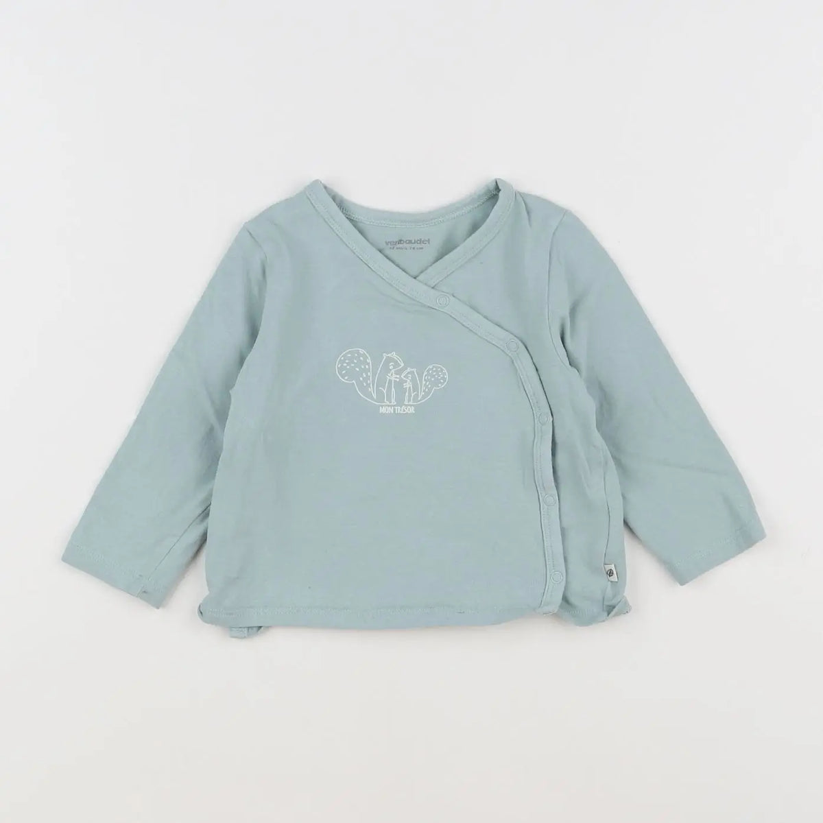 Vertbaudet - tee-shirt bleu - 12 mois