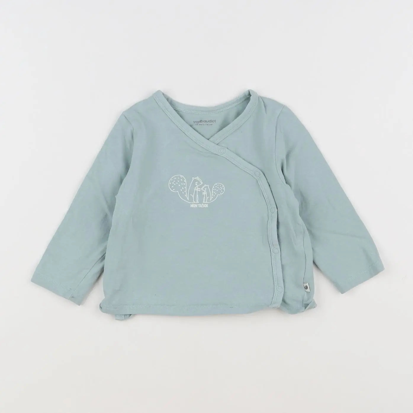 Vertbaudet - tee-shirt bleu - 12 mois