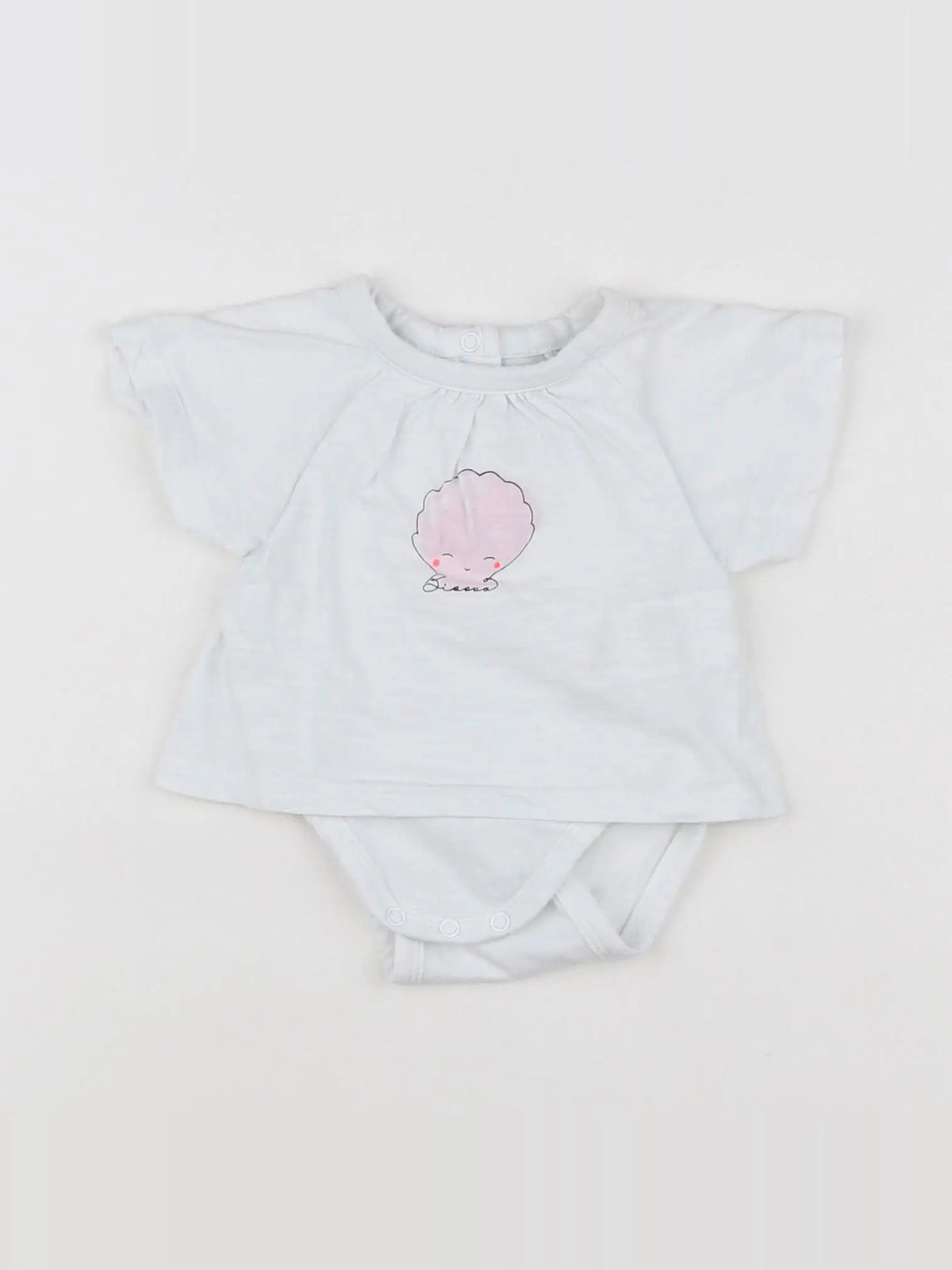 Vertbaudet - body tee-shirt blanc - 1 mois