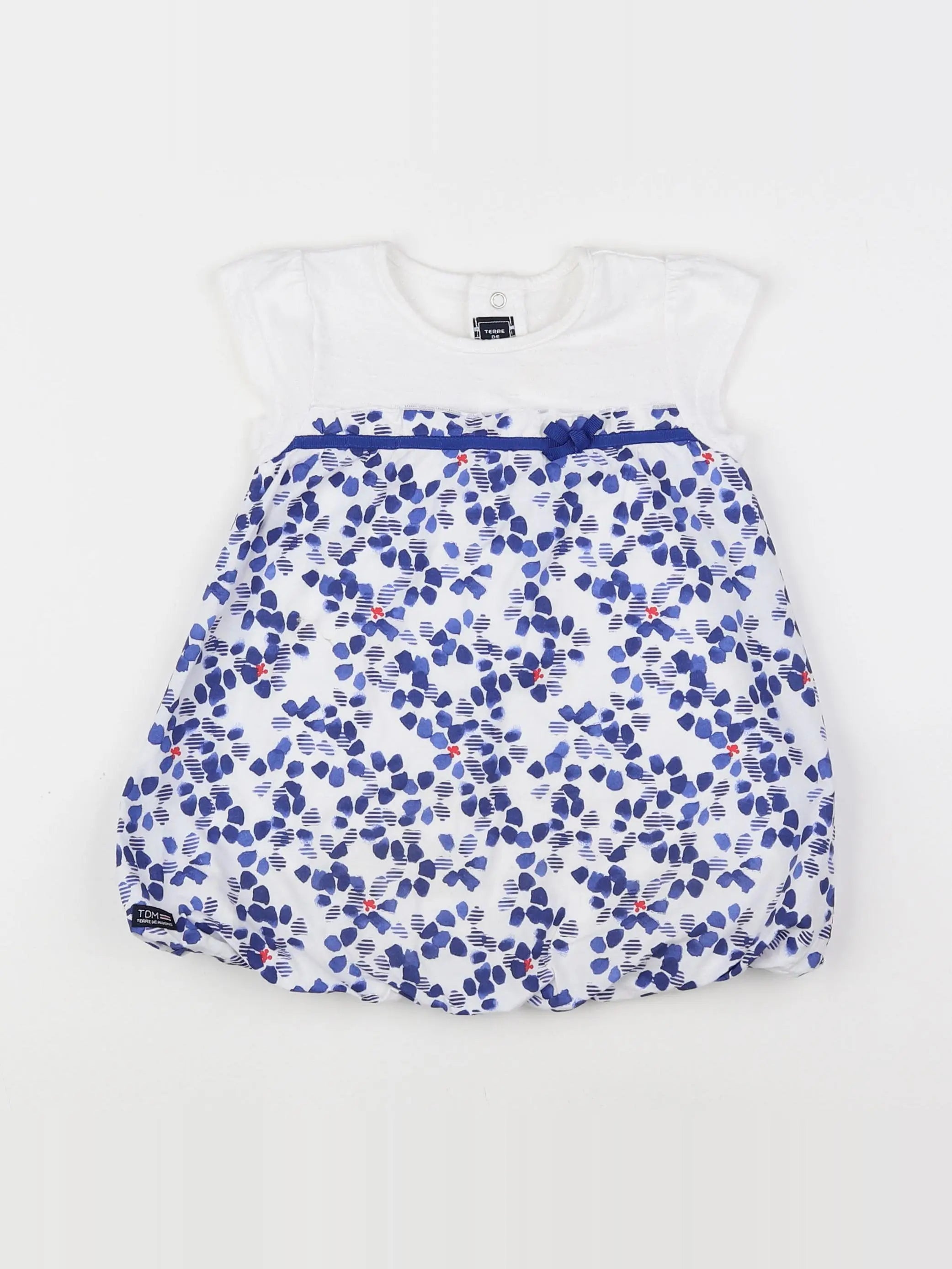 Terre de marins - robe blanc, bleu - 12 mois