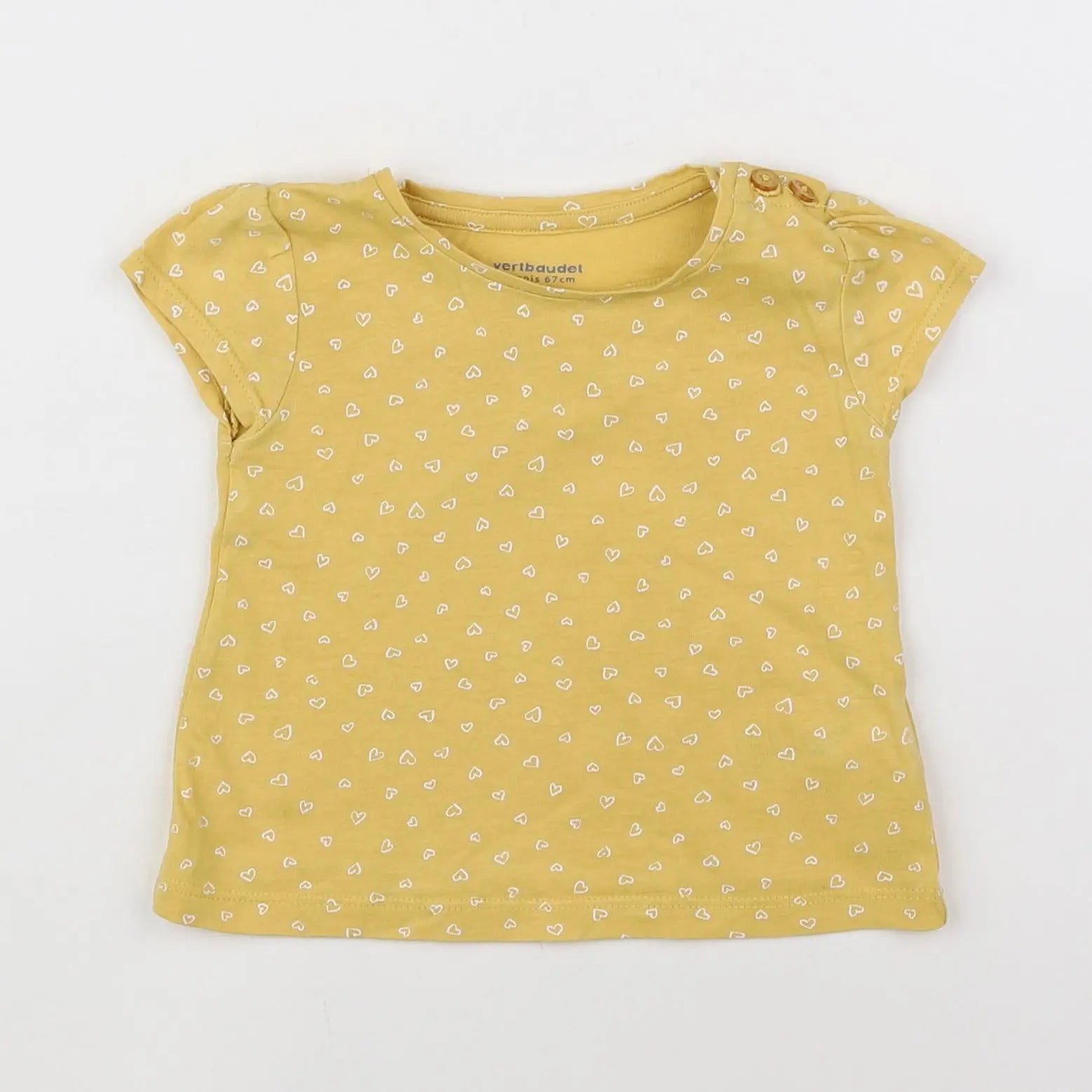Vertbaudet - tee-shirt jaune - 6 mois