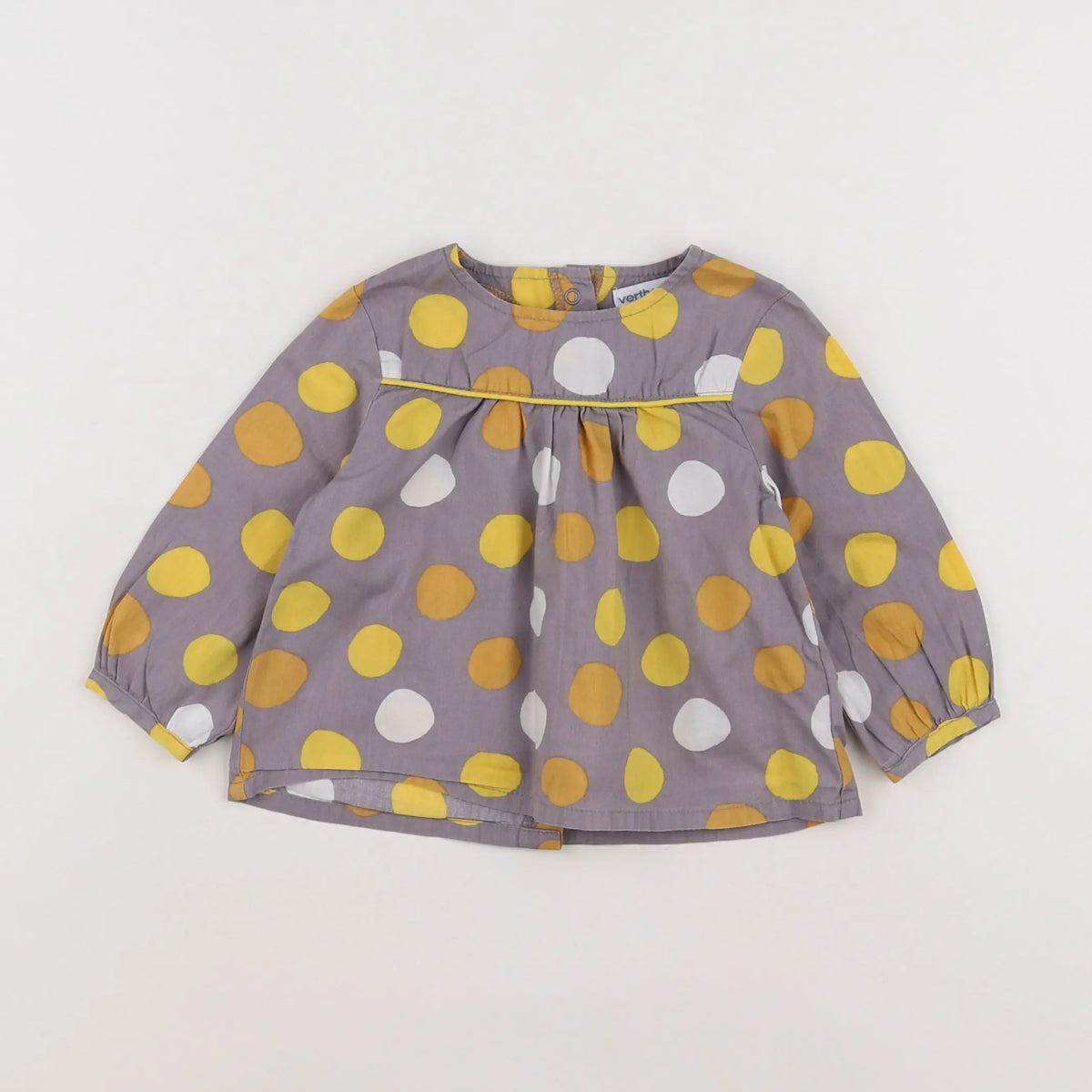 Vertbaudet - blouse gris, jaune - 9 mois