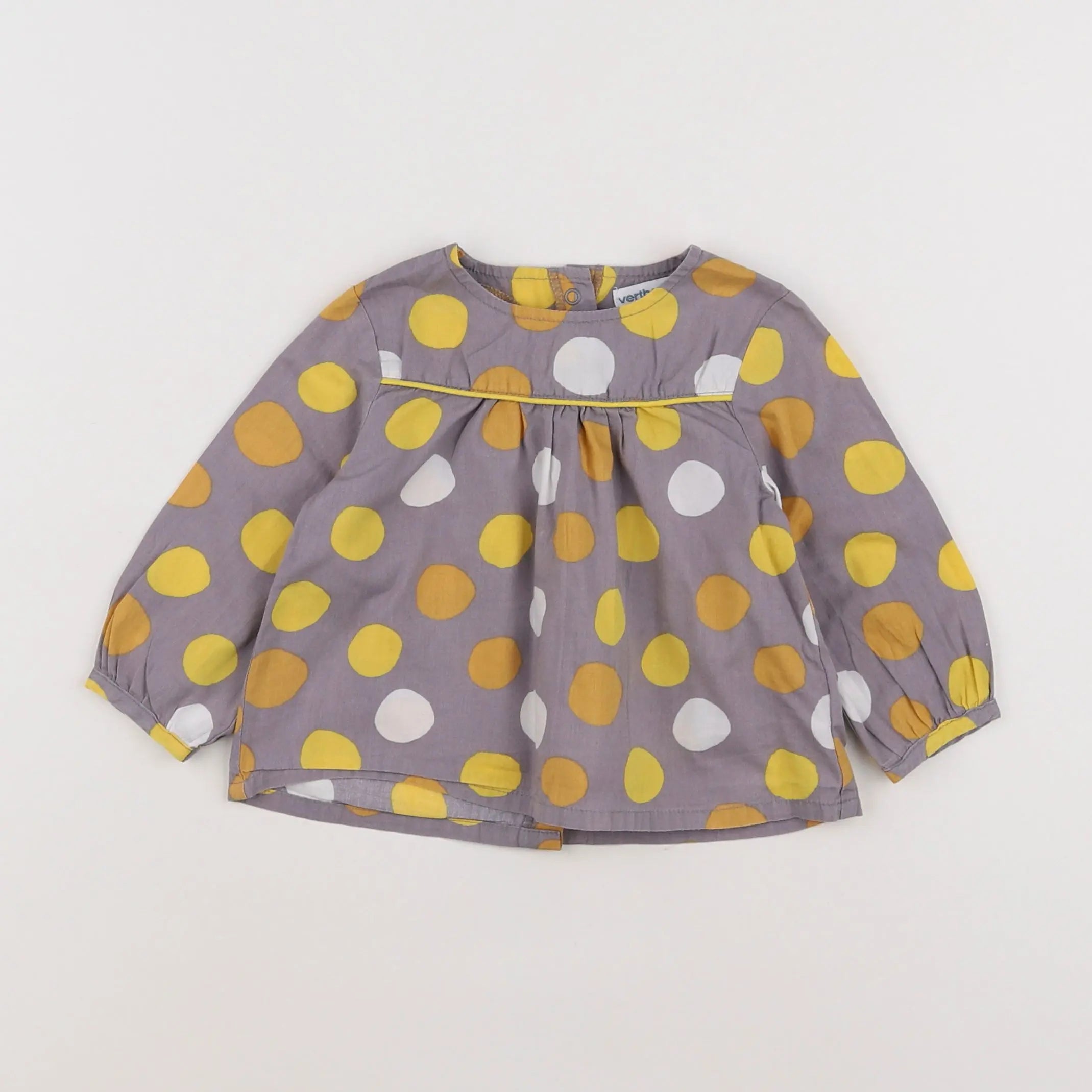Vertbaudet - blouse gris, jaune - 9 mois