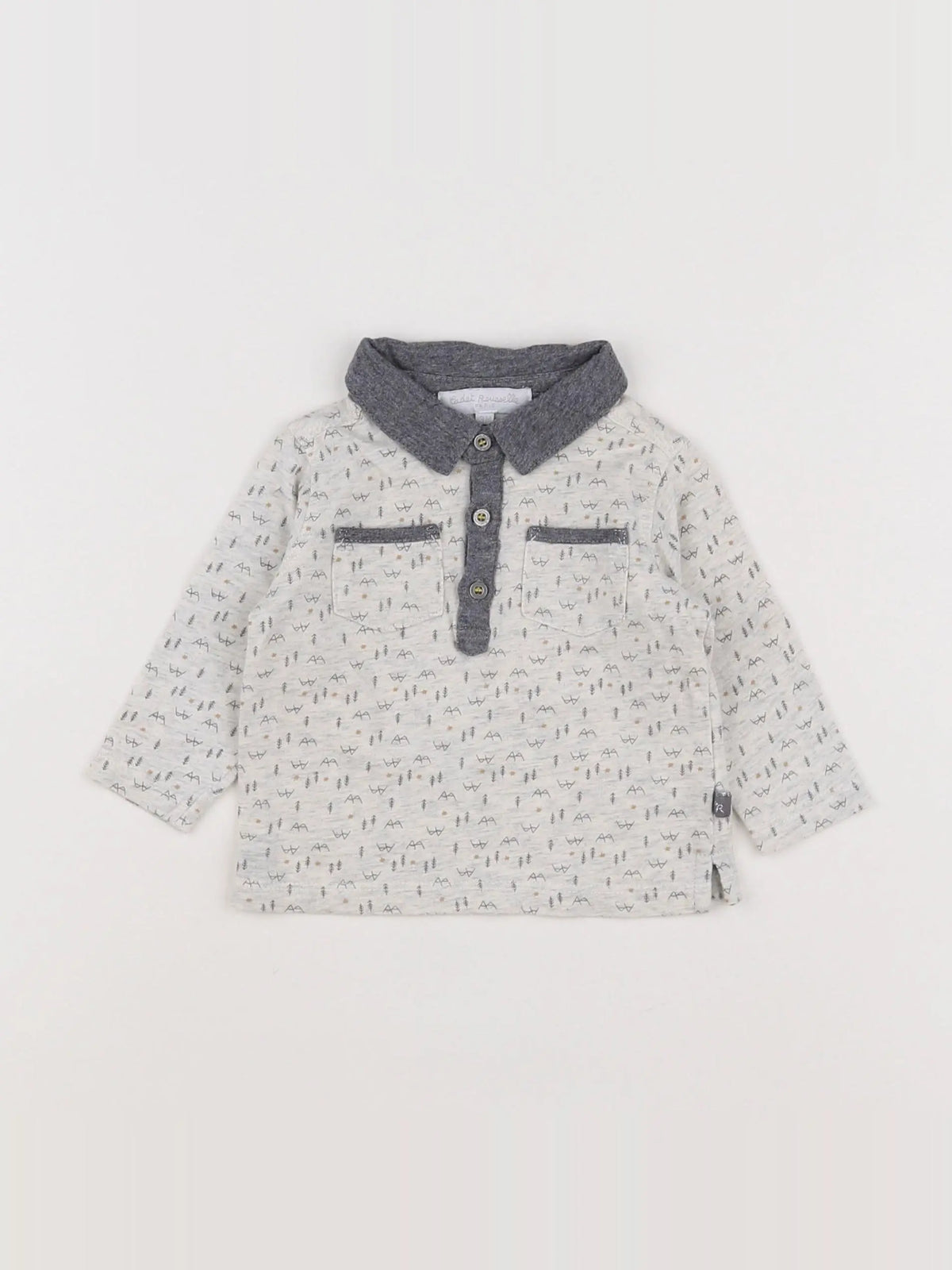 Cadet Rousselle - polo gris - 3 mois