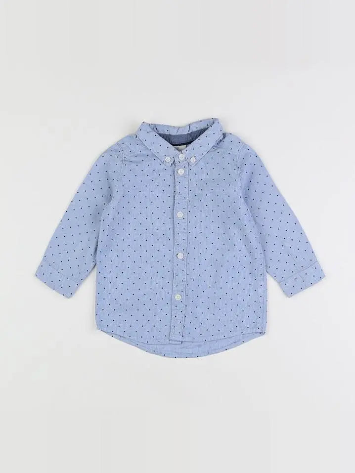 H&M - chemise bleu - 6/9 mois