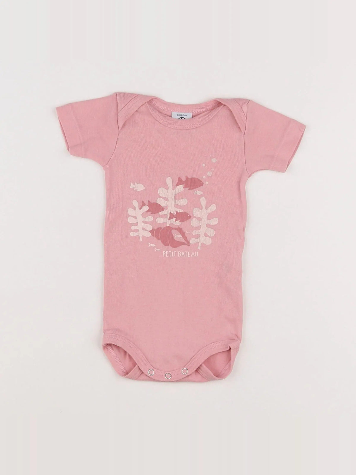 Petit Bateau - body rose - 3 mois