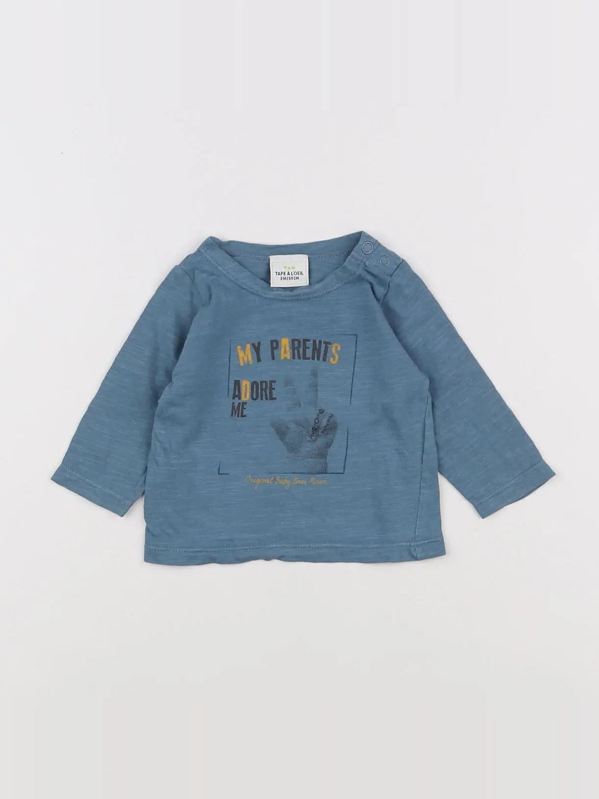 Tape à l'oeil - tee-shirt bleu - 3 mois