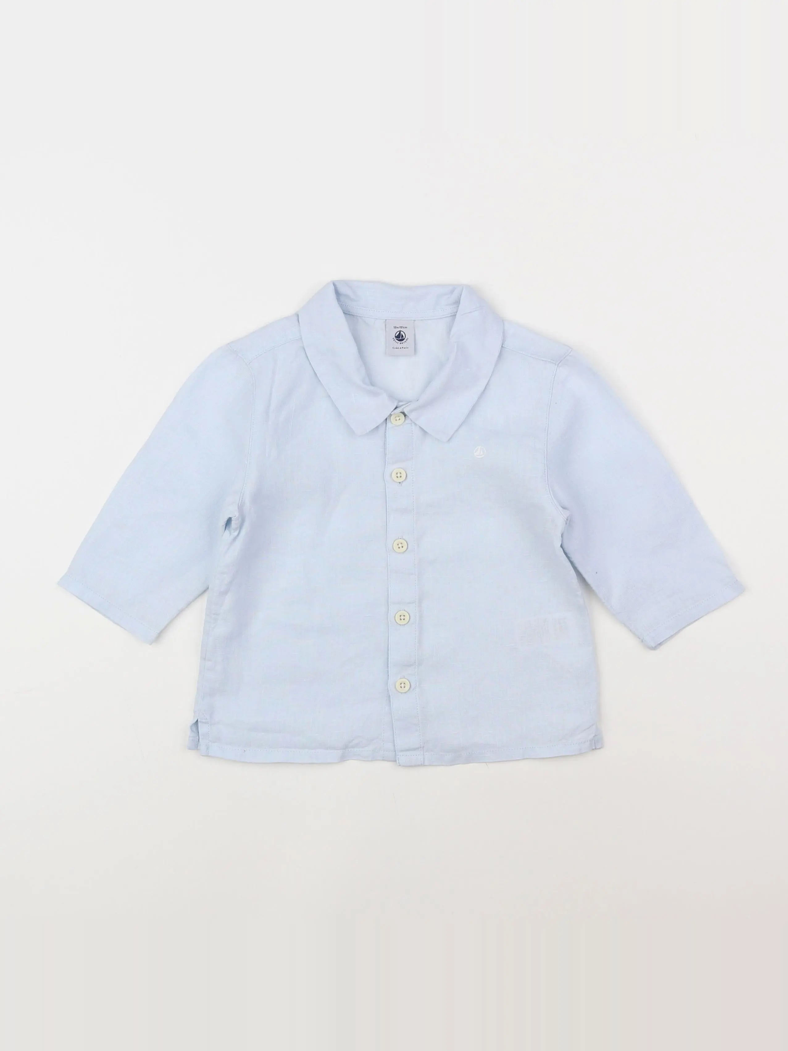 Petit Bateau - chemise bleu - 18 mois