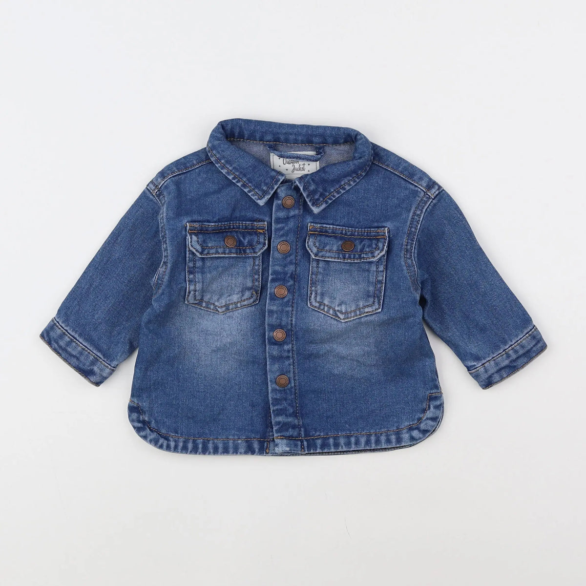 Vertbaudet - chemise bleu - 6 mois