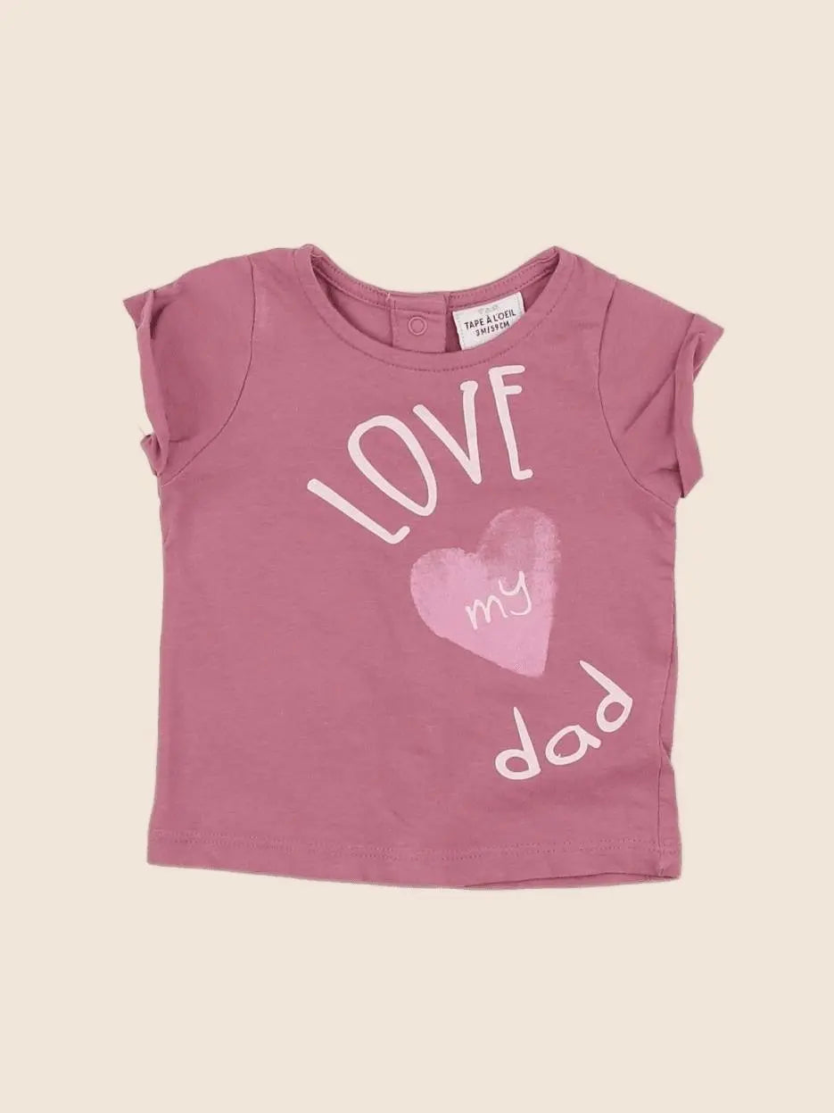 Tape à l'oeil - tee-shirt rose - 3 mois