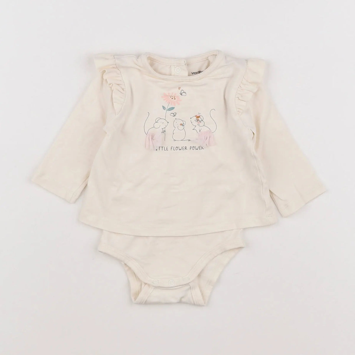 Vertbaudet - body tee-shirt rose - 3 mois