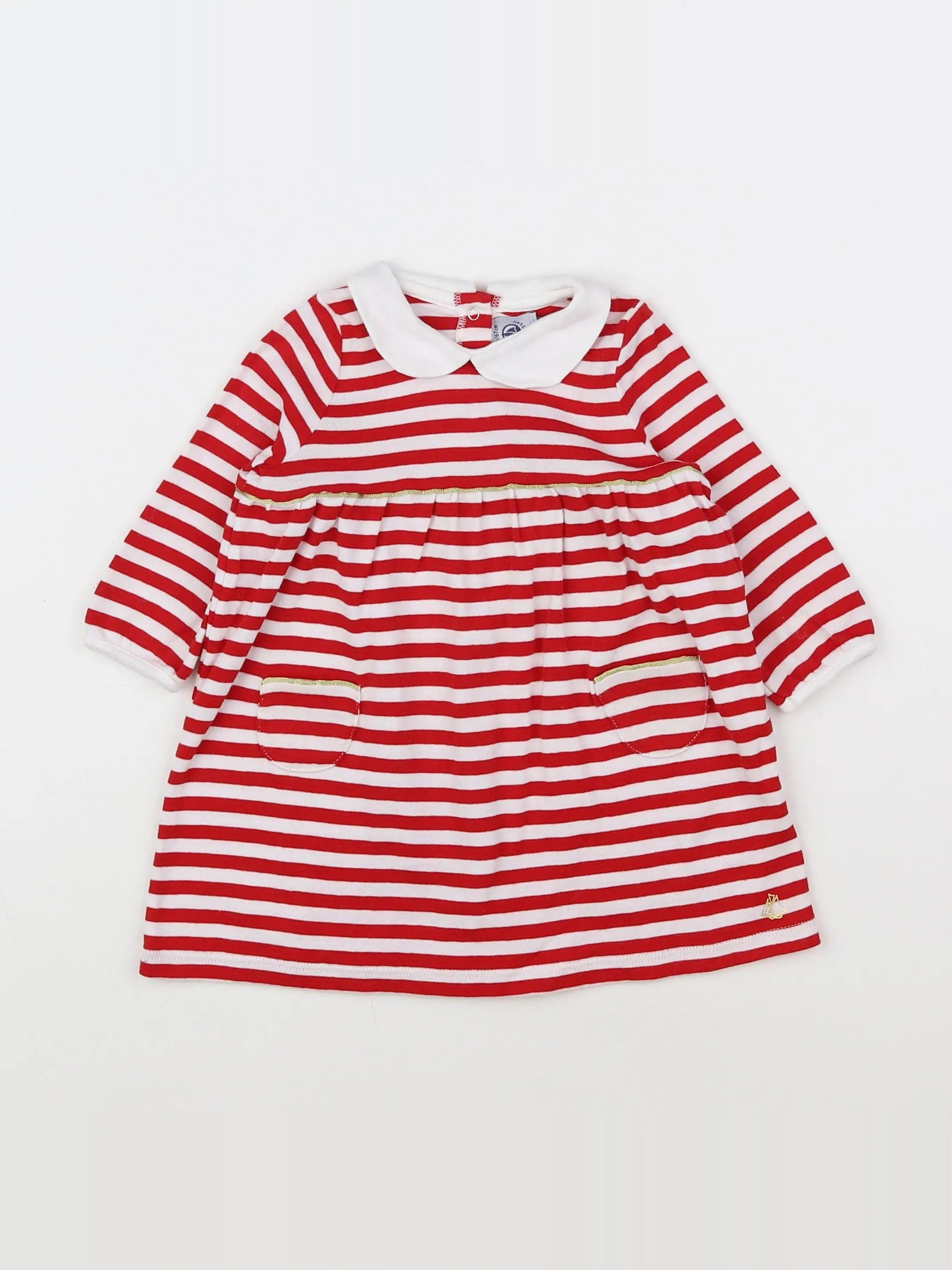 Petit Bateau - robe blanc - 6 mois