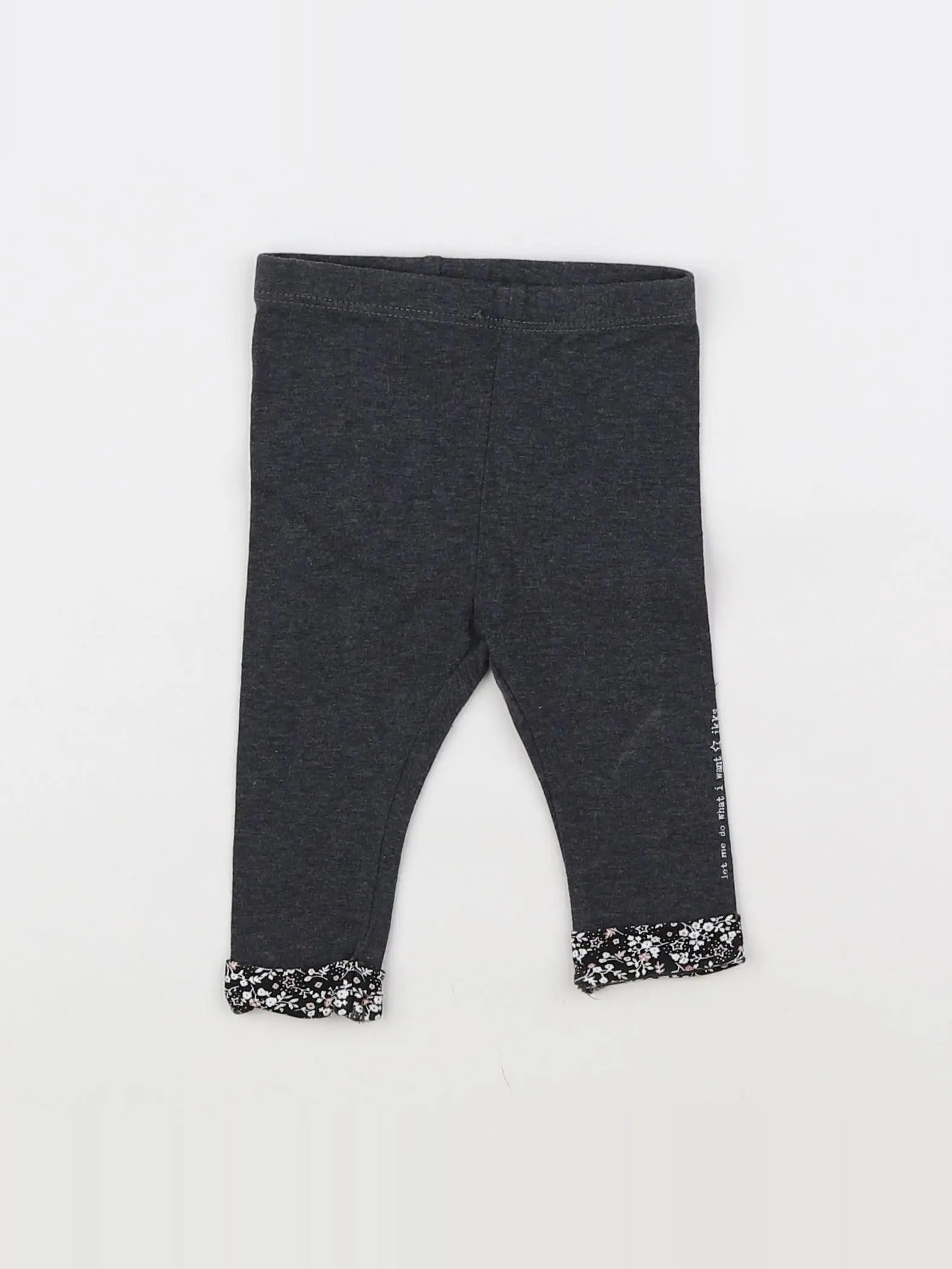 IKKS - legging réversible gris - 3 mois