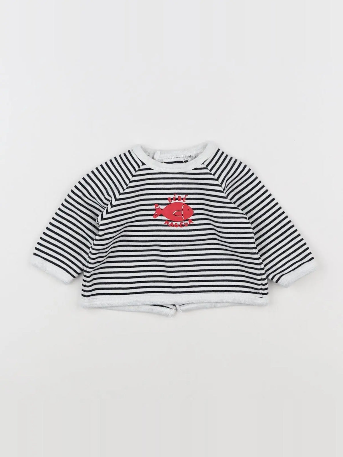 Boutchou - sweat blanc, bleu - 3 mois
