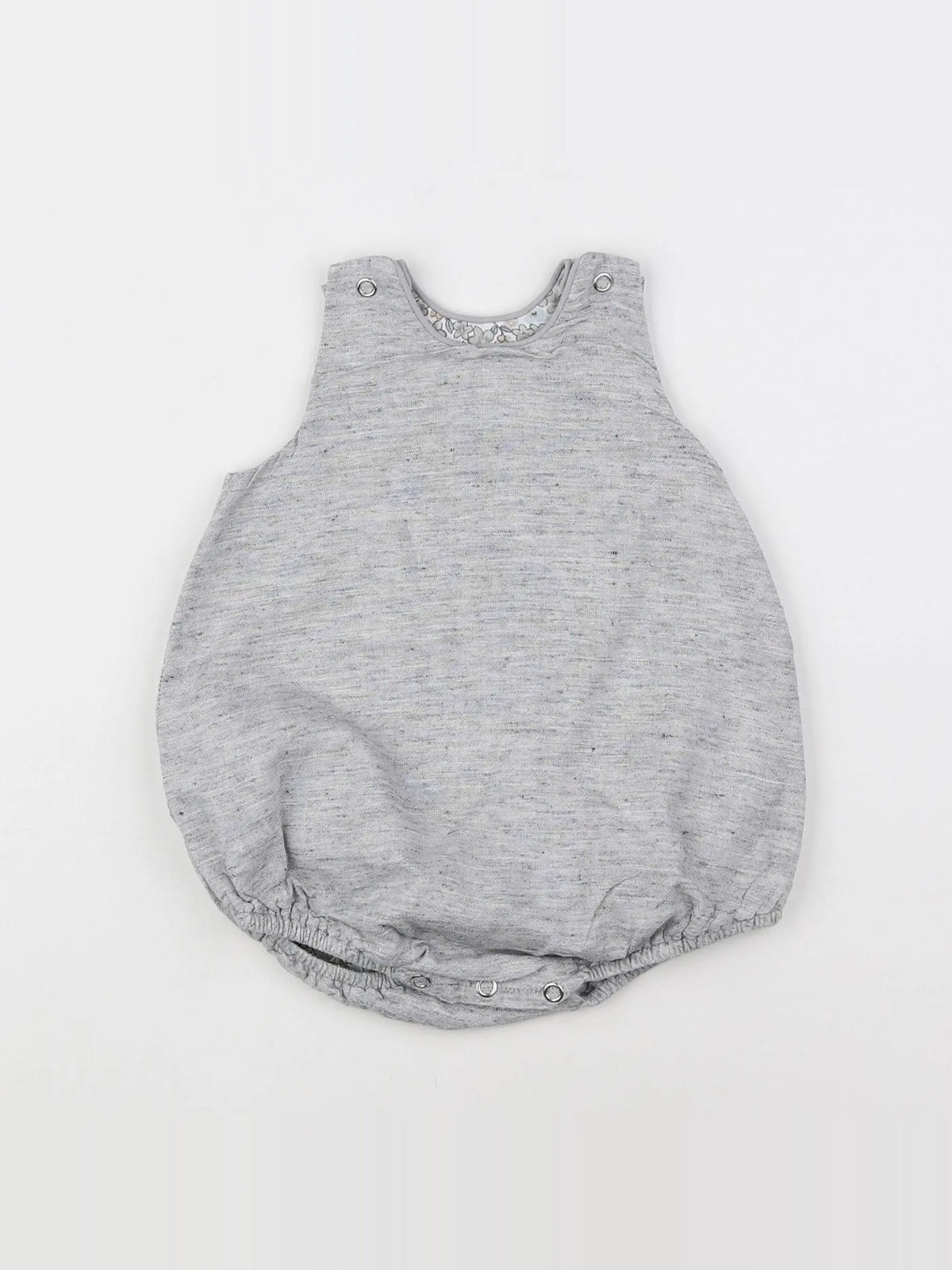 En culotte courte - combinaison gris - 3/6 mois