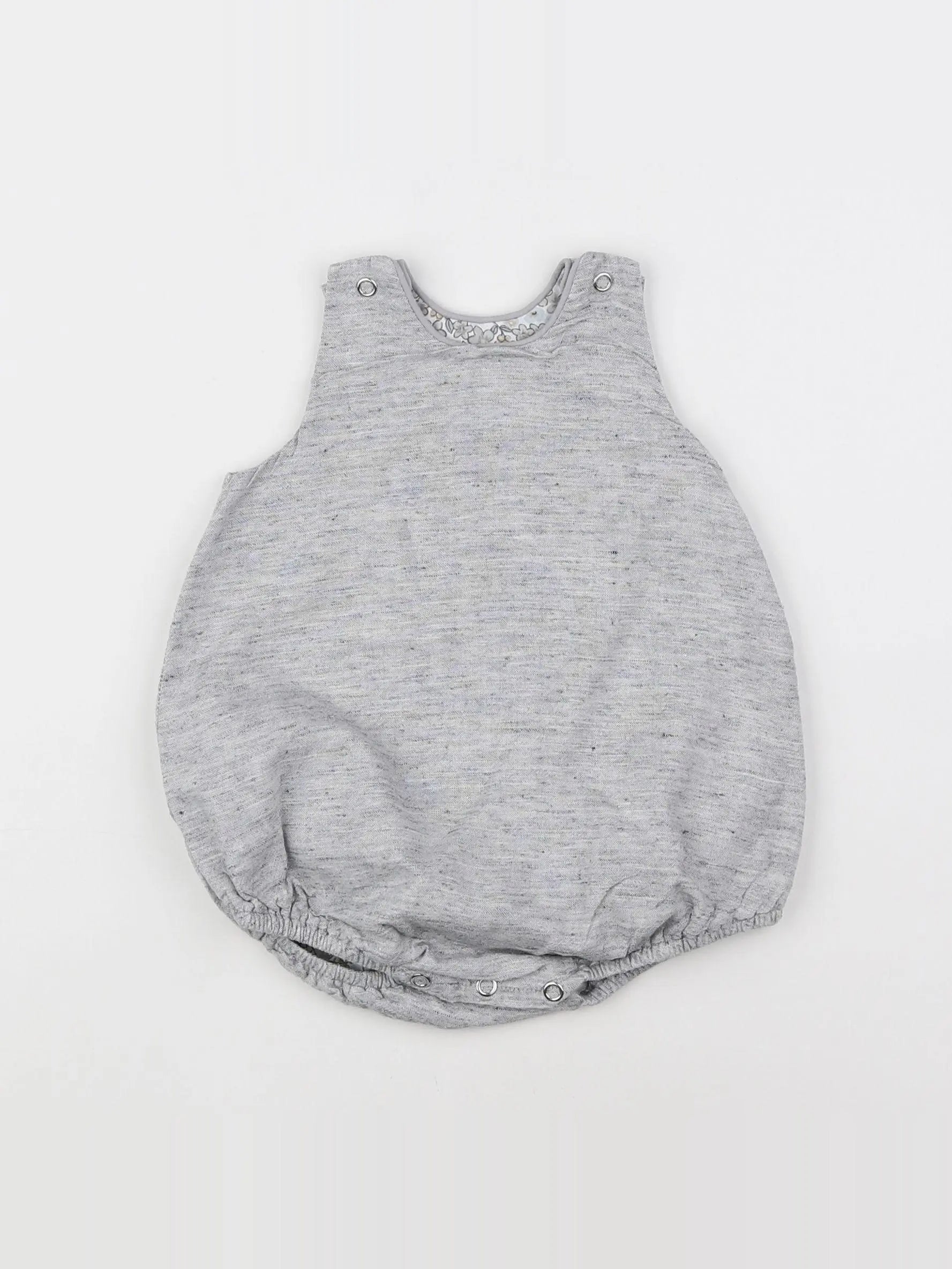 En culotte courte - combinaison gris - 3/6 mois