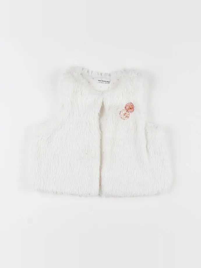 Vertbaudet - gilet blanc - 12 mois