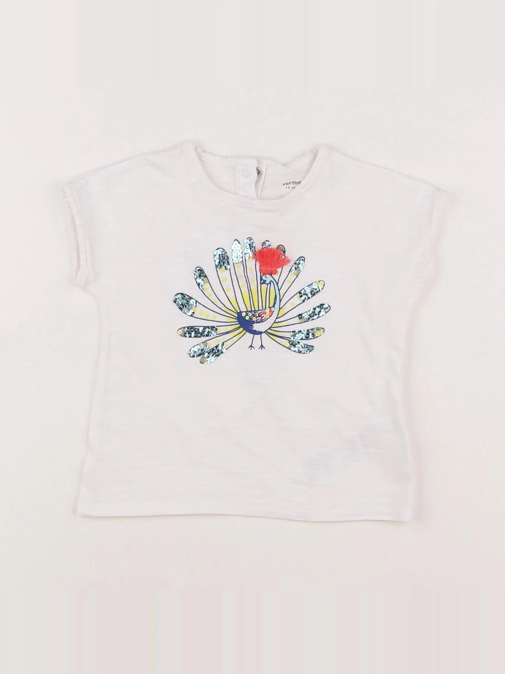 Vertbaudet - tee-shirt blanc - 12 mois