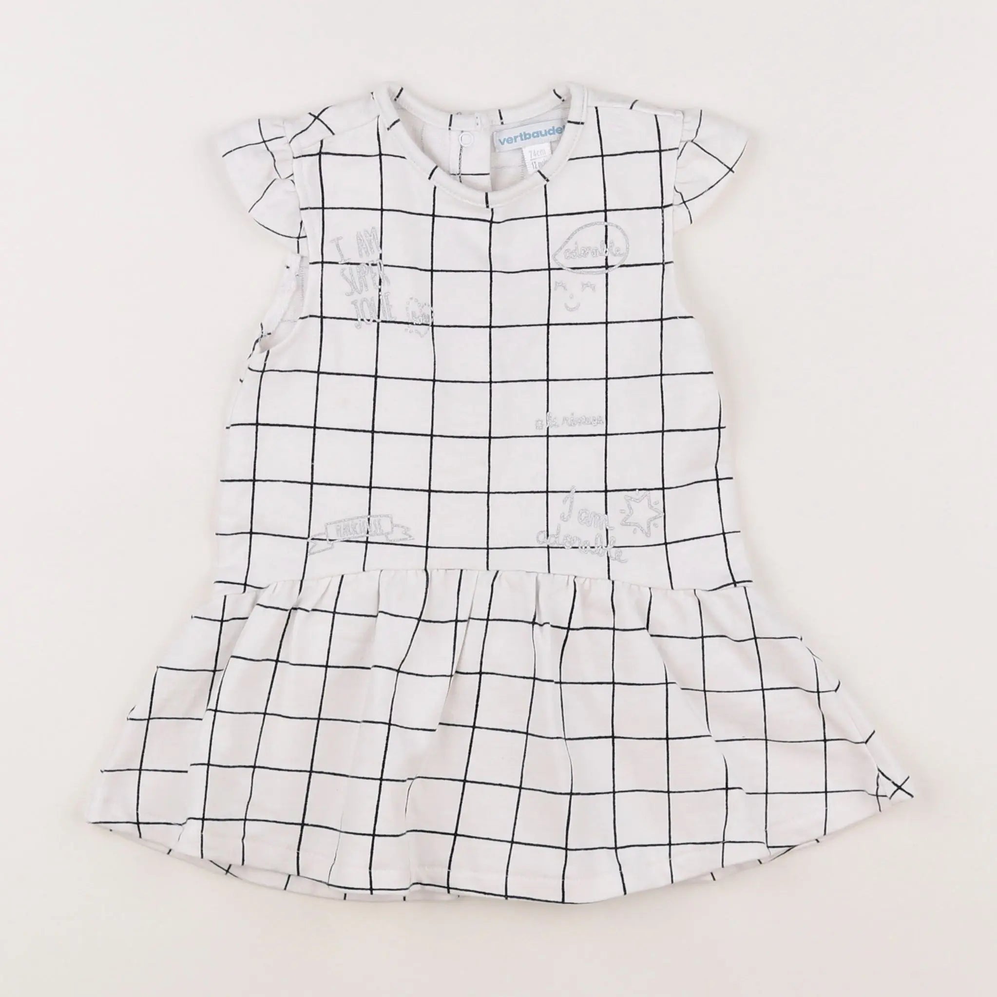 Vertbaudet - robe blanc - 12 mois