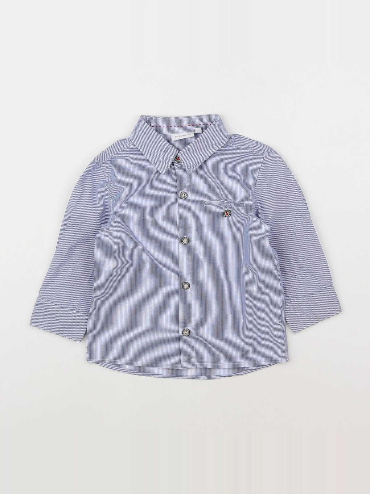 Noukie's - chemise blanc, bleu - 2 ans