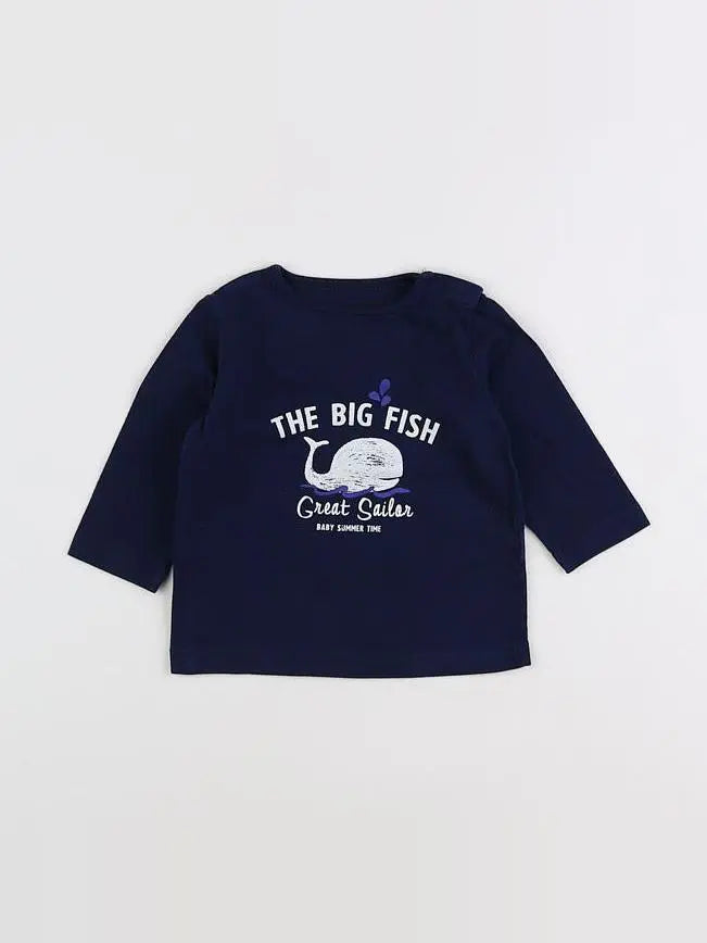 Boutchou - tee-shirt bleu - 12 mois