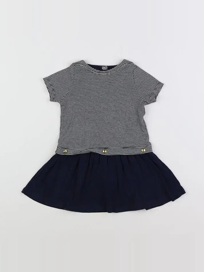 Petit Bateau - robe bleu - 18 mois