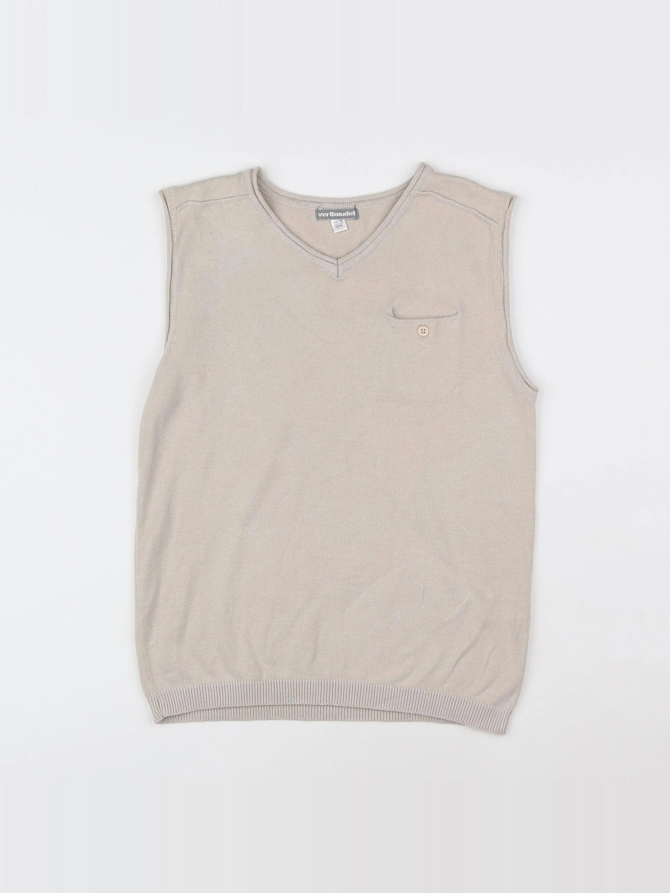 Vertbaudet - pull beige - 10 ans