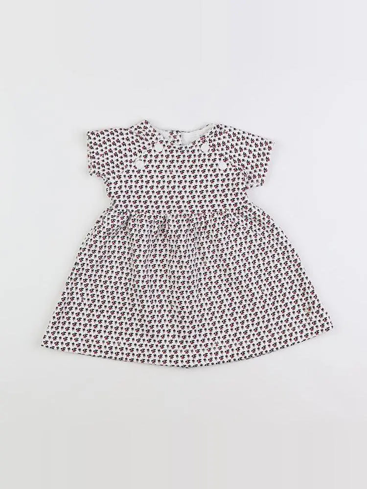 Petit Bateau - robe bleu, blanc, rouge - 12 mois