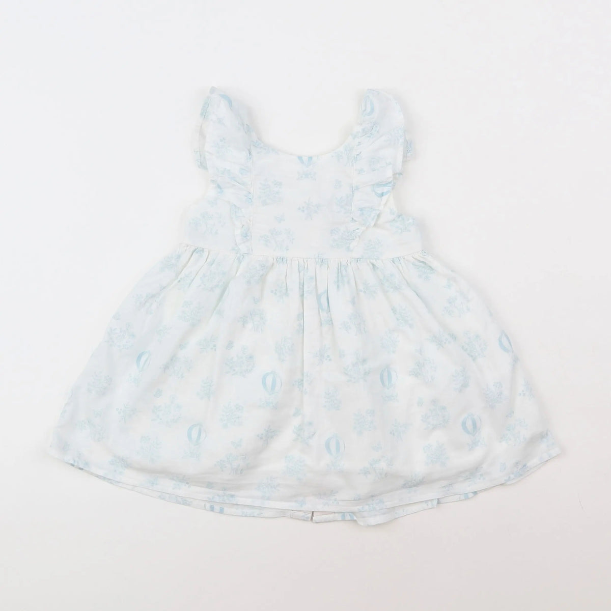 Vertbaudet - robe blanc, bleu - 9 mois